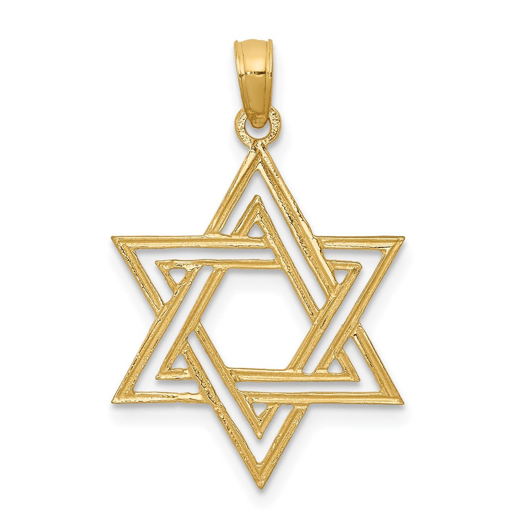 14k Yellow Gold 17 mm Star of David Pendant (0.84 grams)