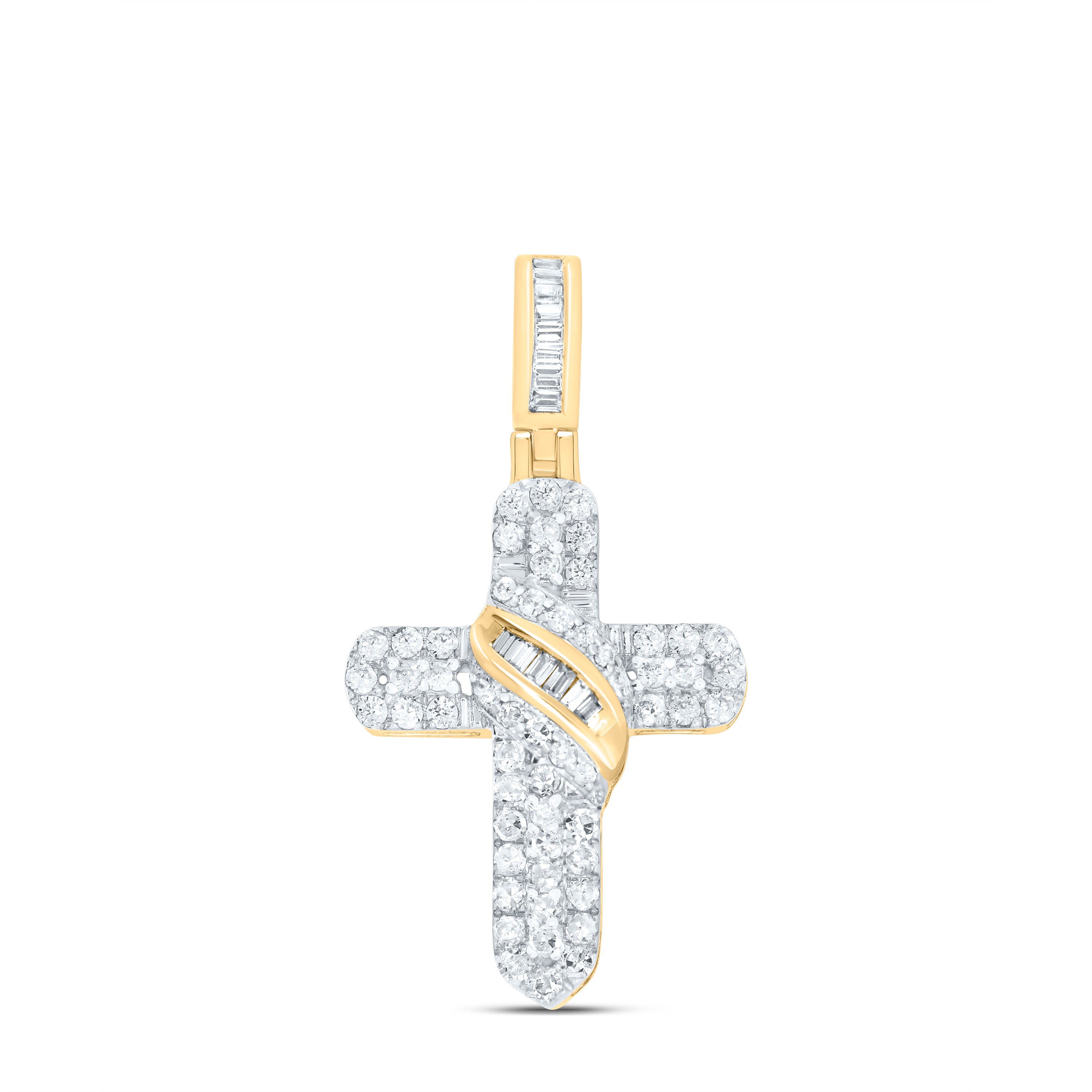 10Kt Gold 1/2Ctw-Dia P1 Gift Cross Pendant