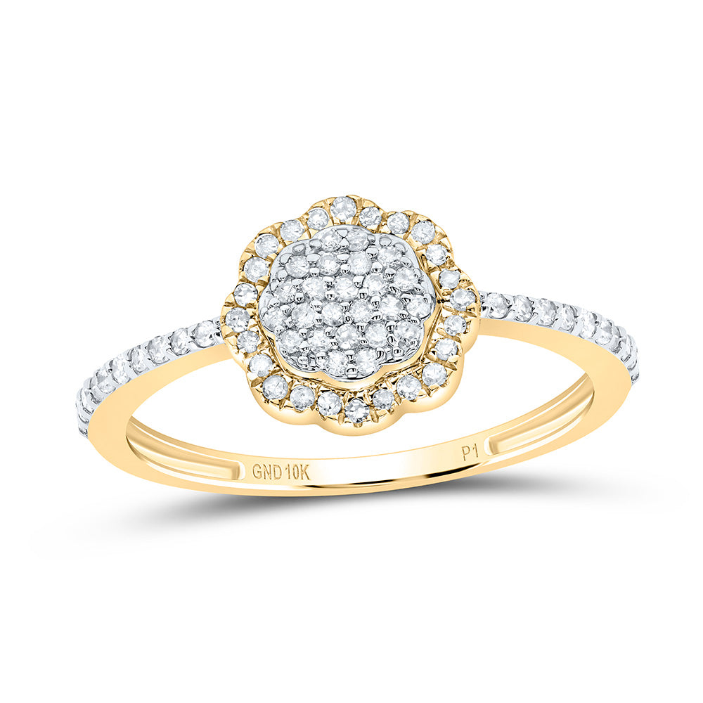 1/4Ctw-Nat Dia P1 Gift Flower Ring (1.56 grams)