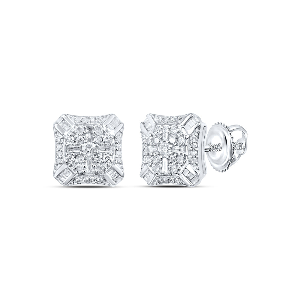 10Kt Gold 1/2Ctw-Dia P1 Gift Square Stud Earring