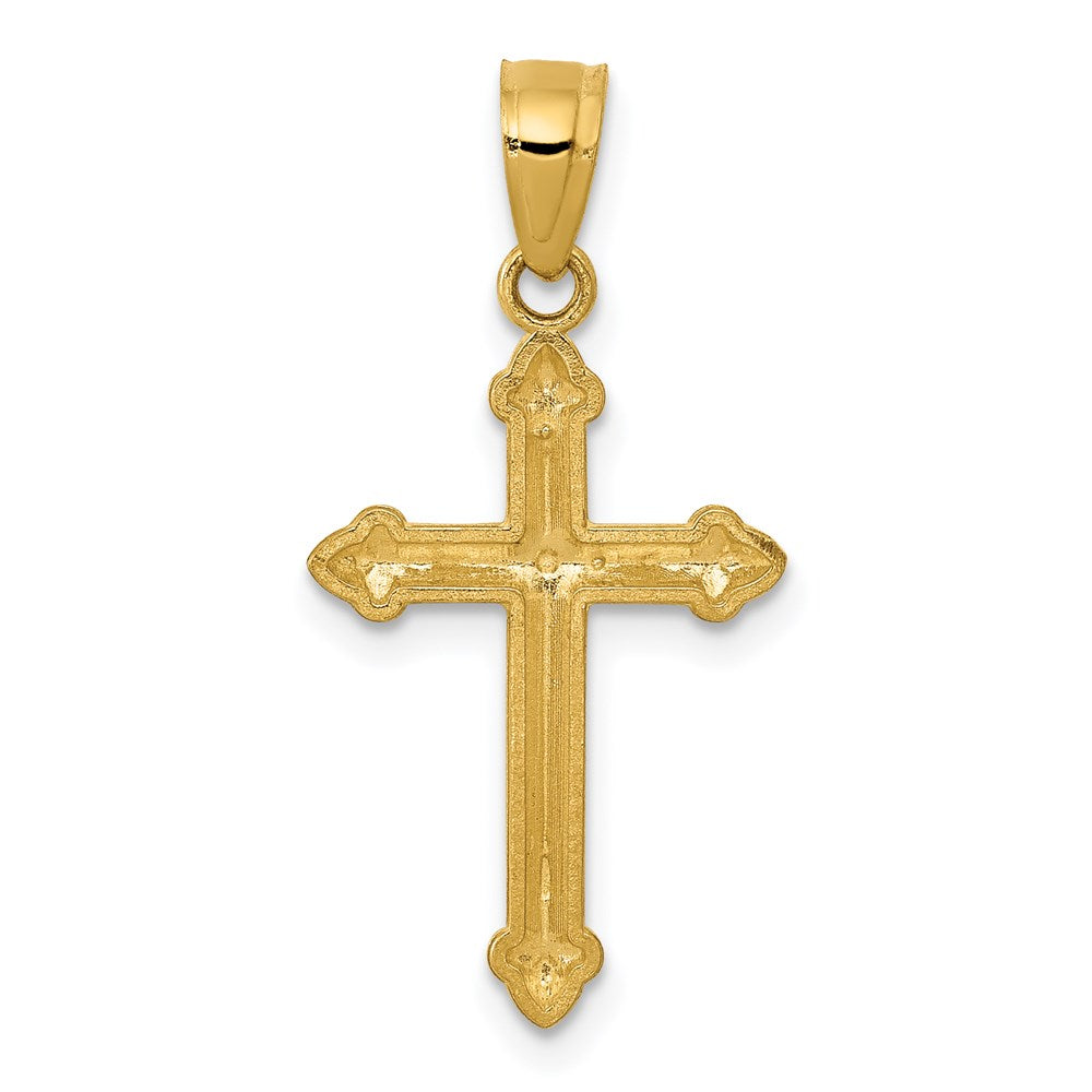 14k Yellow Gold 12 mm Passion Cross Pendant (0.73 grams)