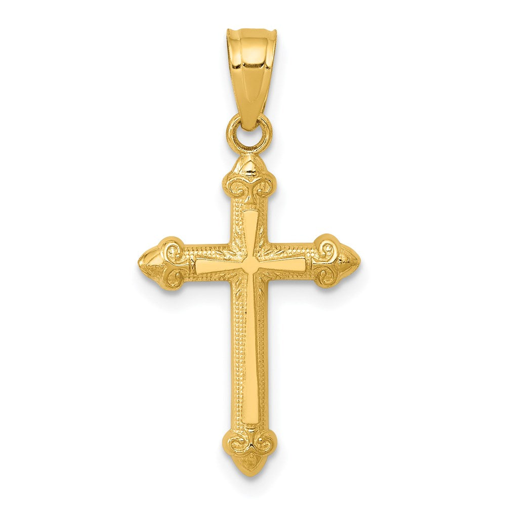 14k Yellow Gold 12 mm Passion Cross Pendant (0.73 grams)