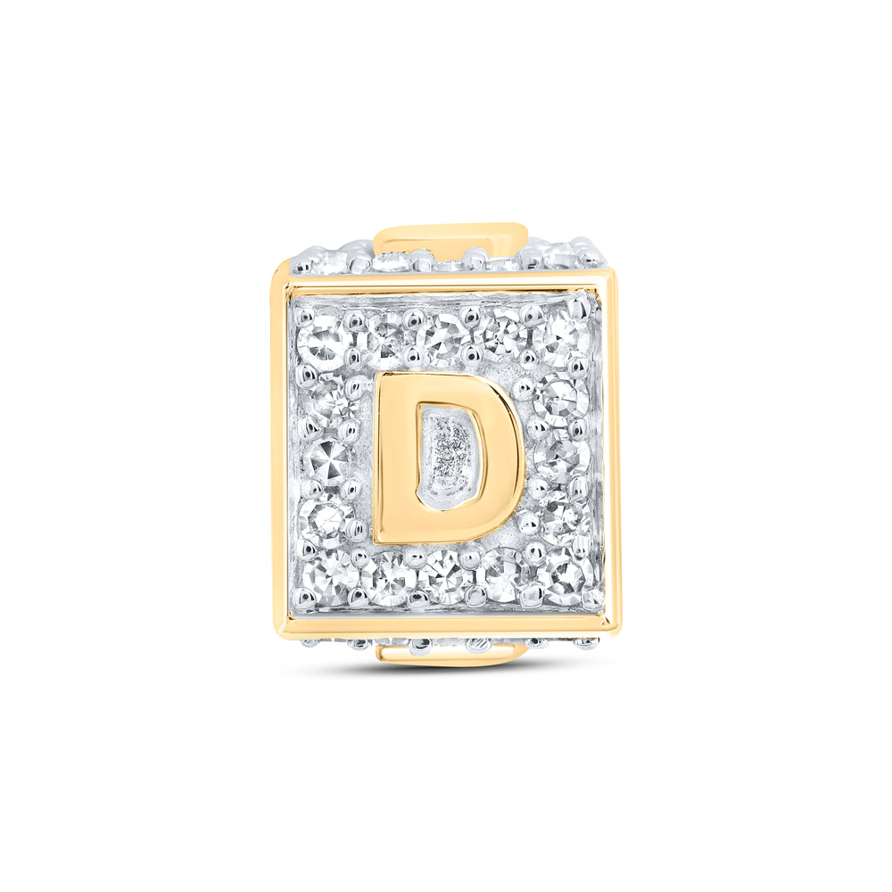 10Kt Gold 1/4Ctw-Dia Nk Fashion Initial D" Bracelet Box"