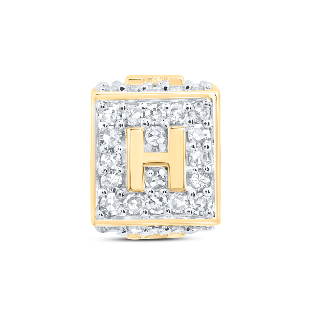 10Kt Gold 1/3Ctw-Dia Nk Fashion Initial H" Bracelet Box"