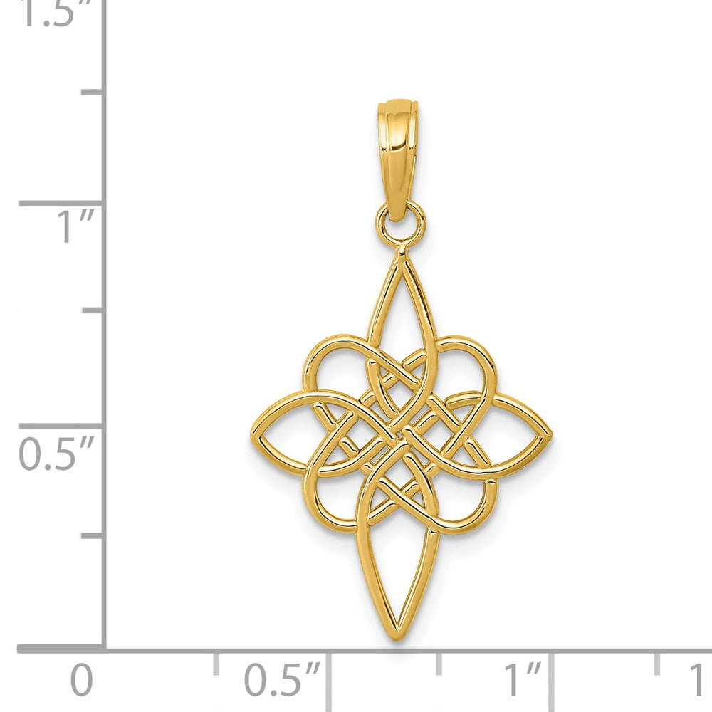 14k Yellow Gold 16 mm Celtic Knot Pendant (0.86 grams)