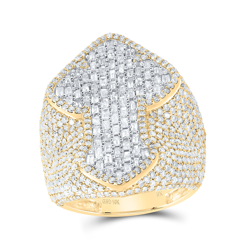 4 1/2Ctw-Dia Nk Cross Mens Ring (12.2 grams)