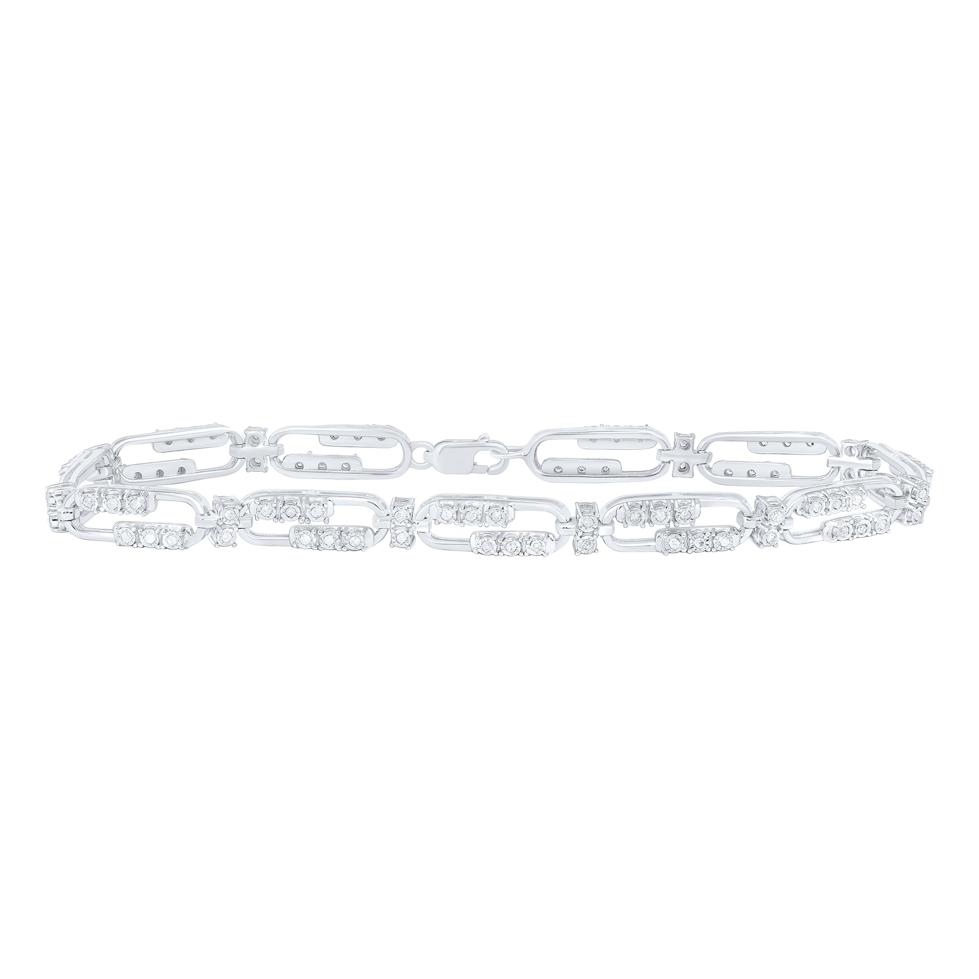 Sterling Silver 3/8Ctw-Dia P3 Gift Bracelet(7 Inch)