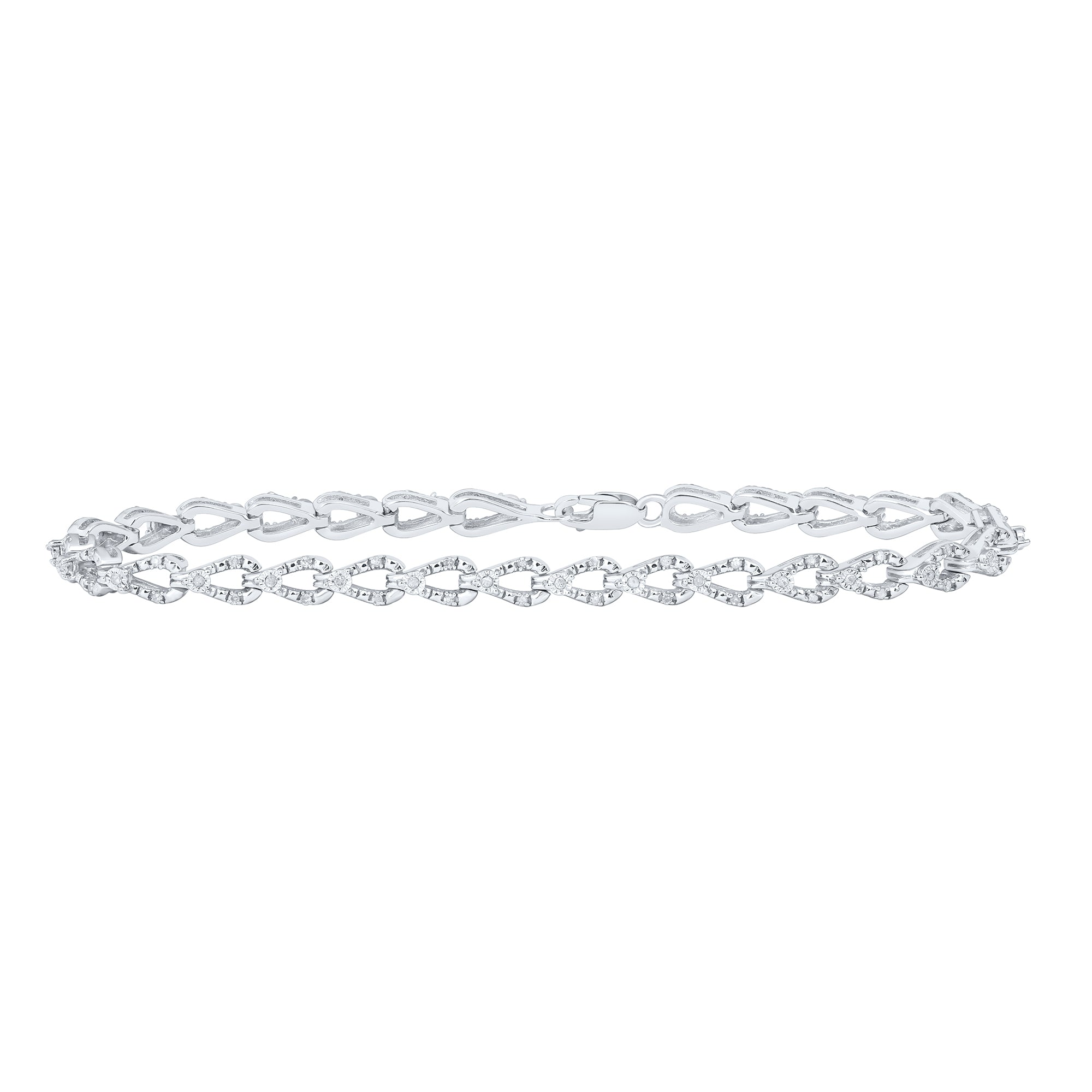 Sterling Silver 3/8Ctw-Dia P3 Gift Bracelet(7 Inch)