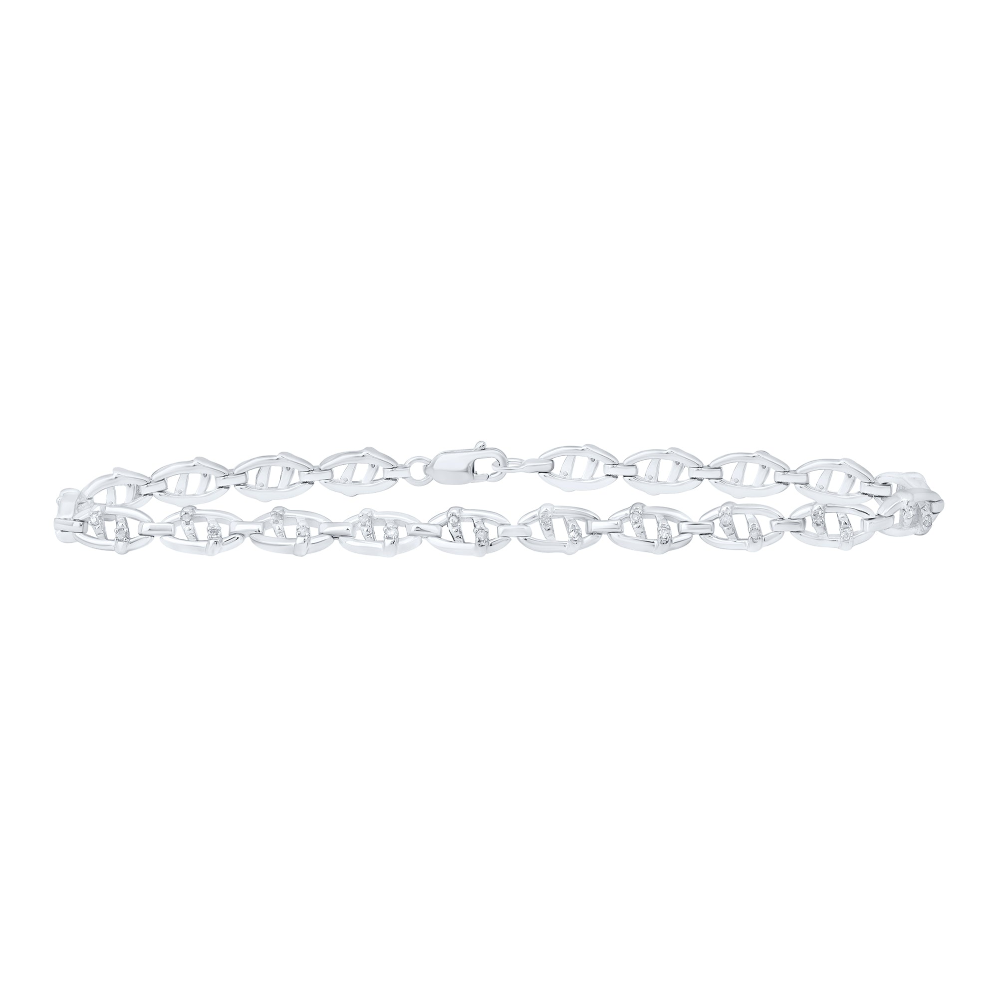 Sterling Silver 1/4Ctw-Dia P3 Gift Bracelet(7 Inch)