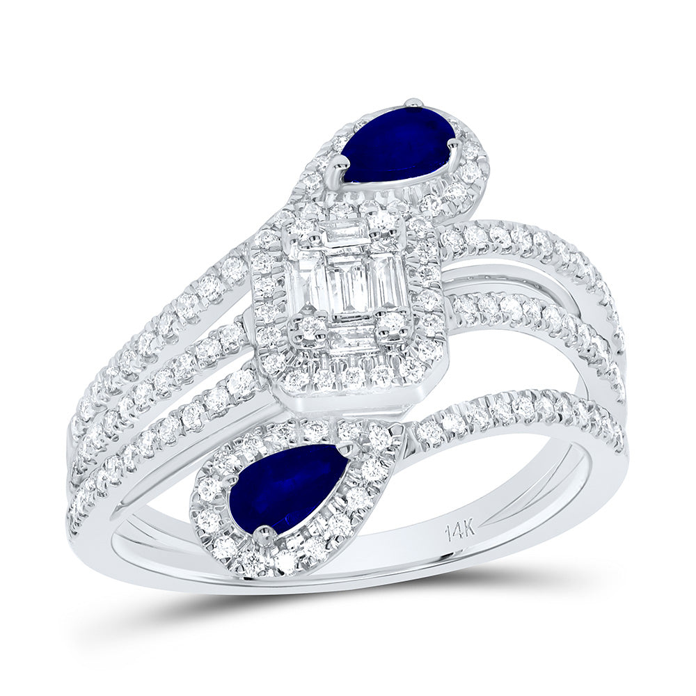 1/2Ctw-Dia Ana M 1/2Ctw-Ps-Bs Nat Gem Ring (4.43 grams)