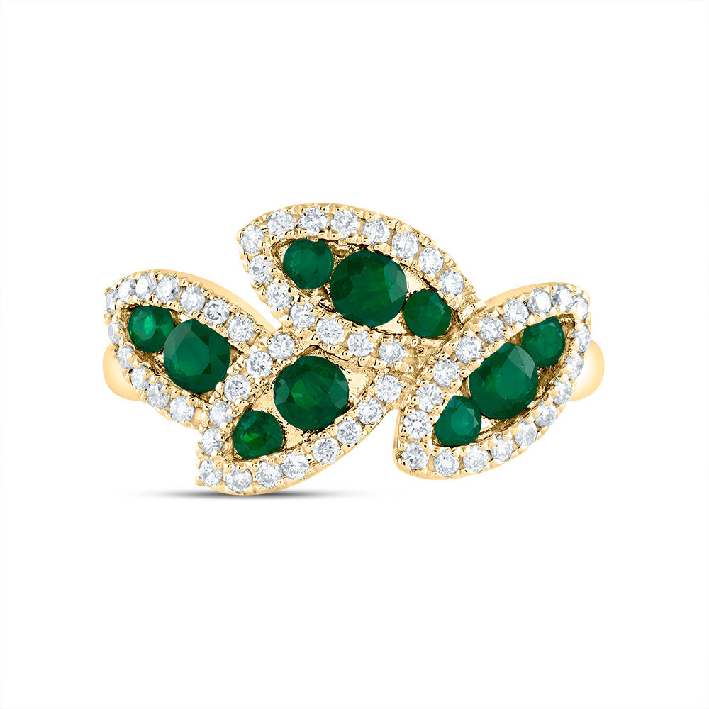 1/3Ctw-Dia Ana M 3/4Ctw Rd-Em Nat Gem Ring (3.54 grams)