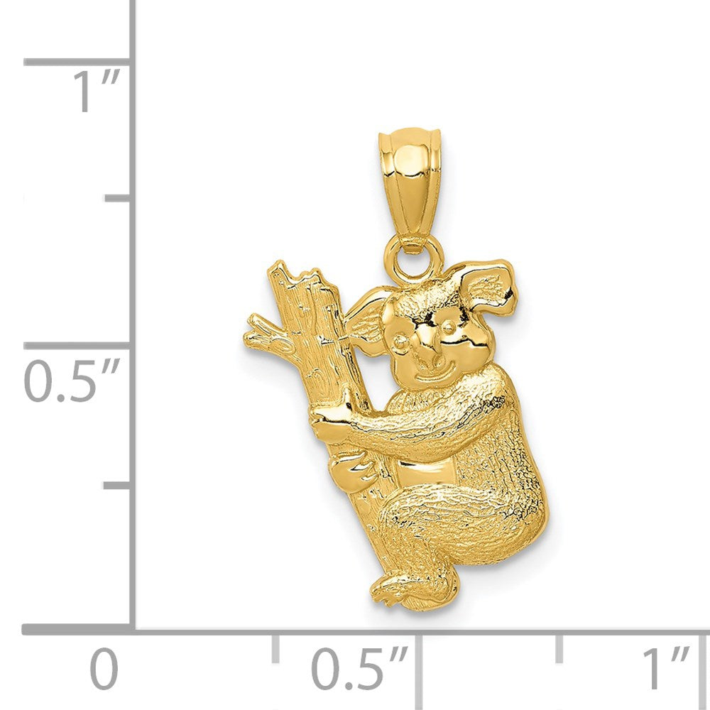 14k Yellow Gold 12 mm Textured Koala Pendant (0.86 grams)