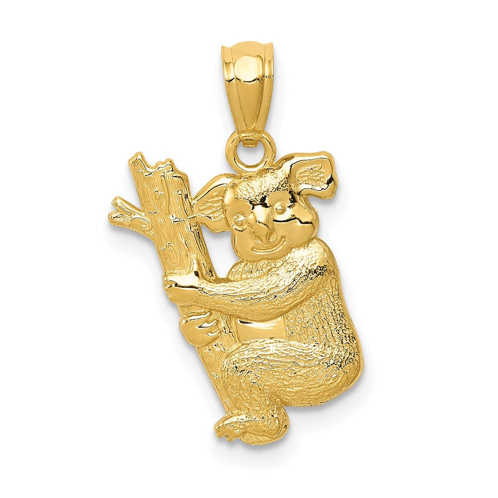 14k Yellow Gold 12 mm Textured Koala Pendant (0.86 grams)
