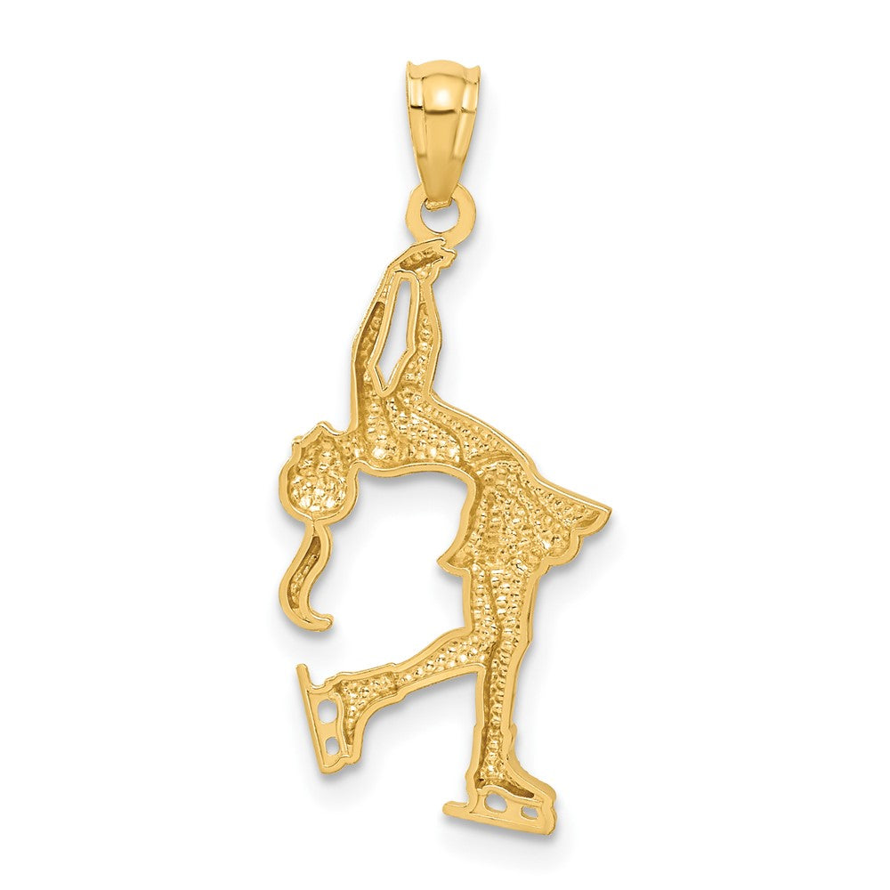 14k Yellow & Rhodium 13 mm Ice Skater Pendant (0.95 grams)