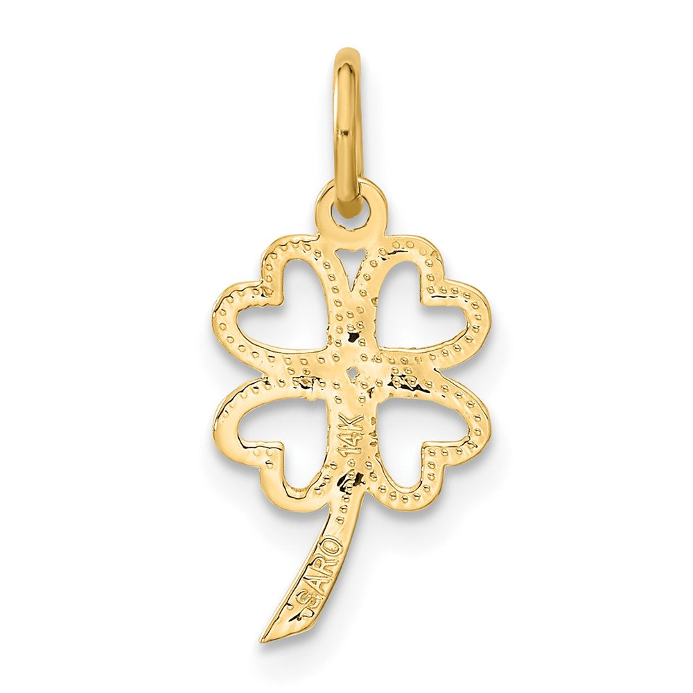 14k Yellow Gold 10 mm 4 Leaf Clover Charm (0.52 grams)