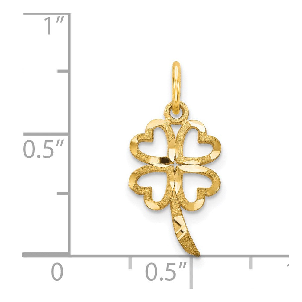 14k Yellow Gold 10 mm 4 Leaf Clover Charm (0.52 grams)