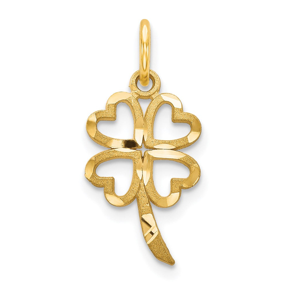 14k Yellow Gold 10 mm 4 Leaf Clover Charm (0.52 grams)