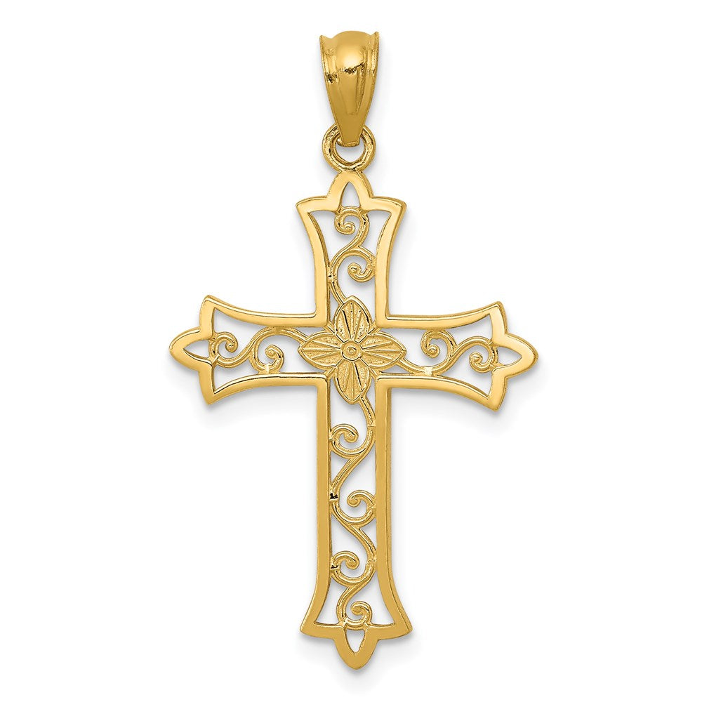 14k Yellow Gold 18 mm Cross Pendant (0.89 grams)