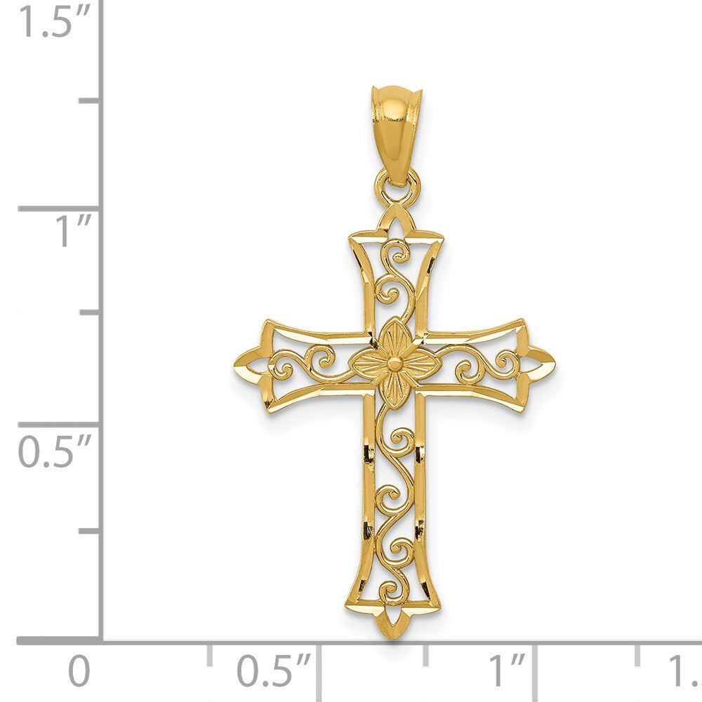 14k Yellow Gold 18 mm Cross Pendant (0.89 grams)