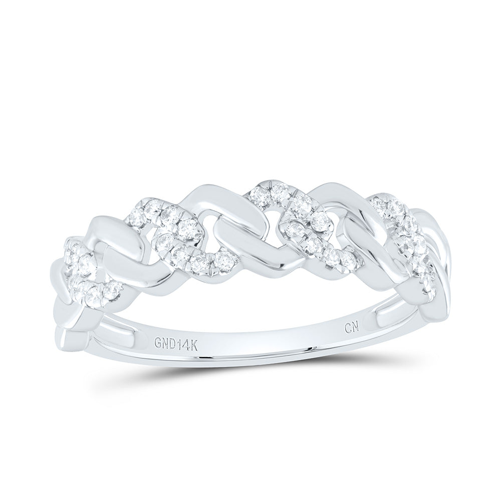 1/6Ctw-Dia Cn Fashion Cuban Ladies Ring (2.78 grams)