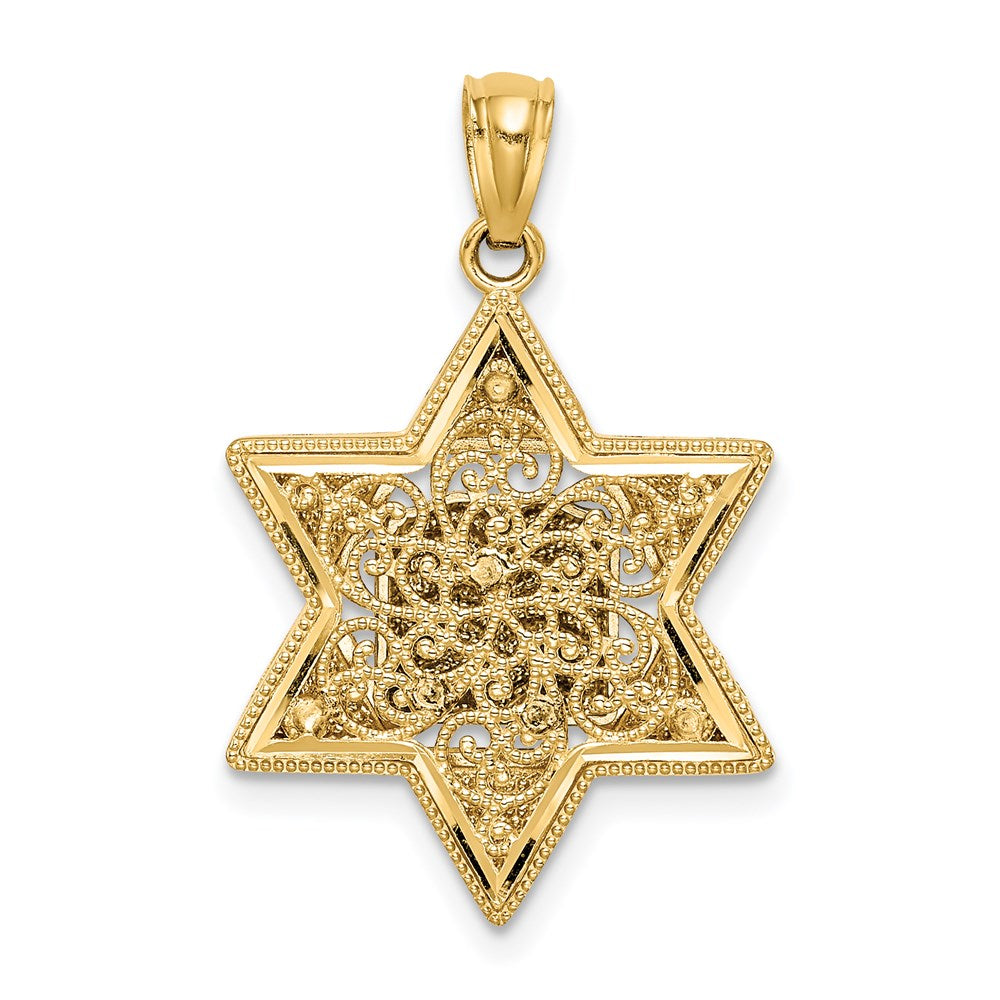 14k Two-tone 17 mm Star of David Pendant (2.28 grams)