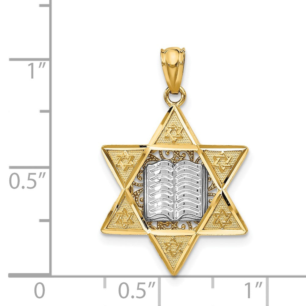 14k Two-tone 17 mm Star of David Pendant (2.28 grams)