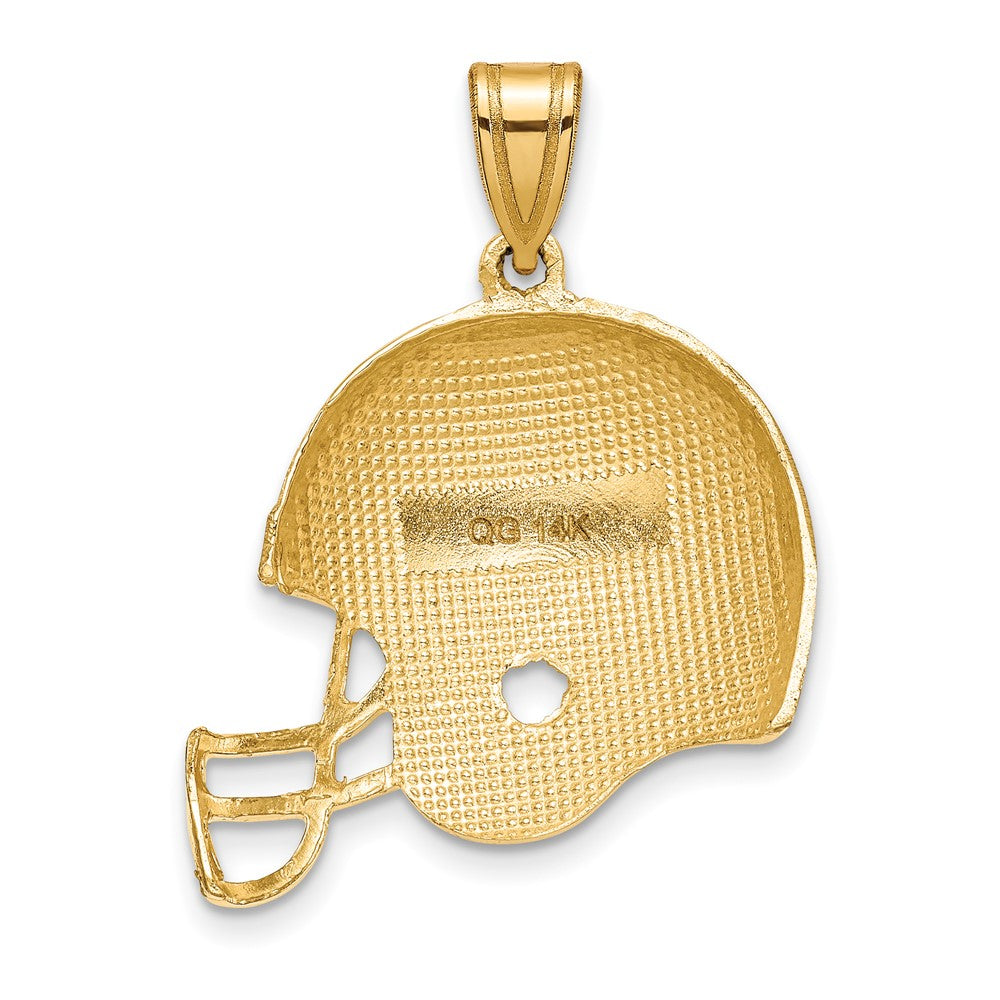 14k Yellow Gold 22 mm Polished Football Helmet Pendant (2.32 grams)
