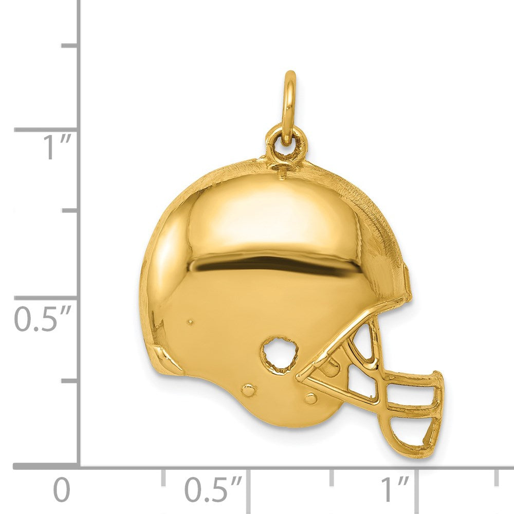 14k Yellow Gold 22 mm Polished Football Helmet Pendant (2.32 grams)
