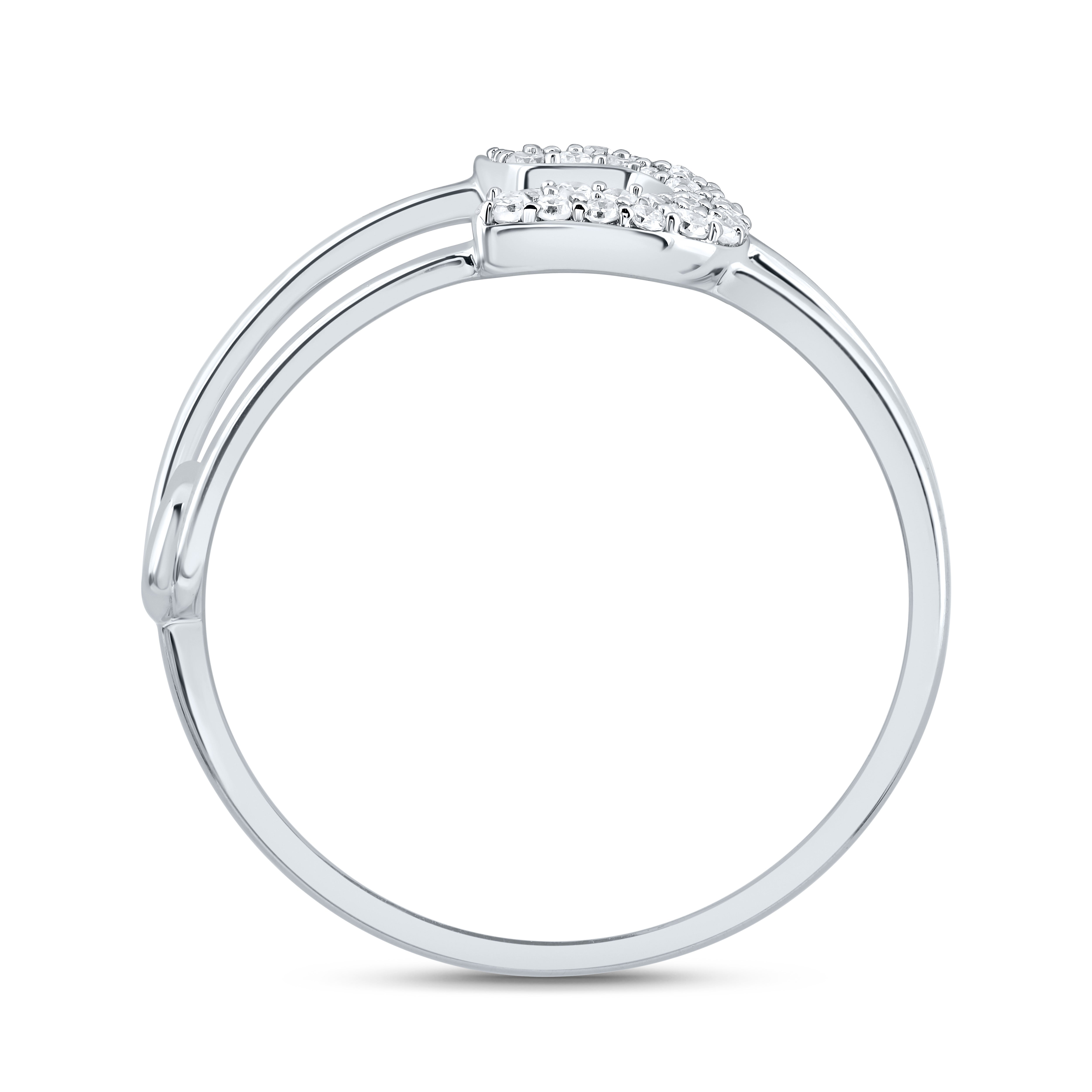 1/8Ctw-Dia Cn Fashion Safety Pin Ring (1.99 grams)