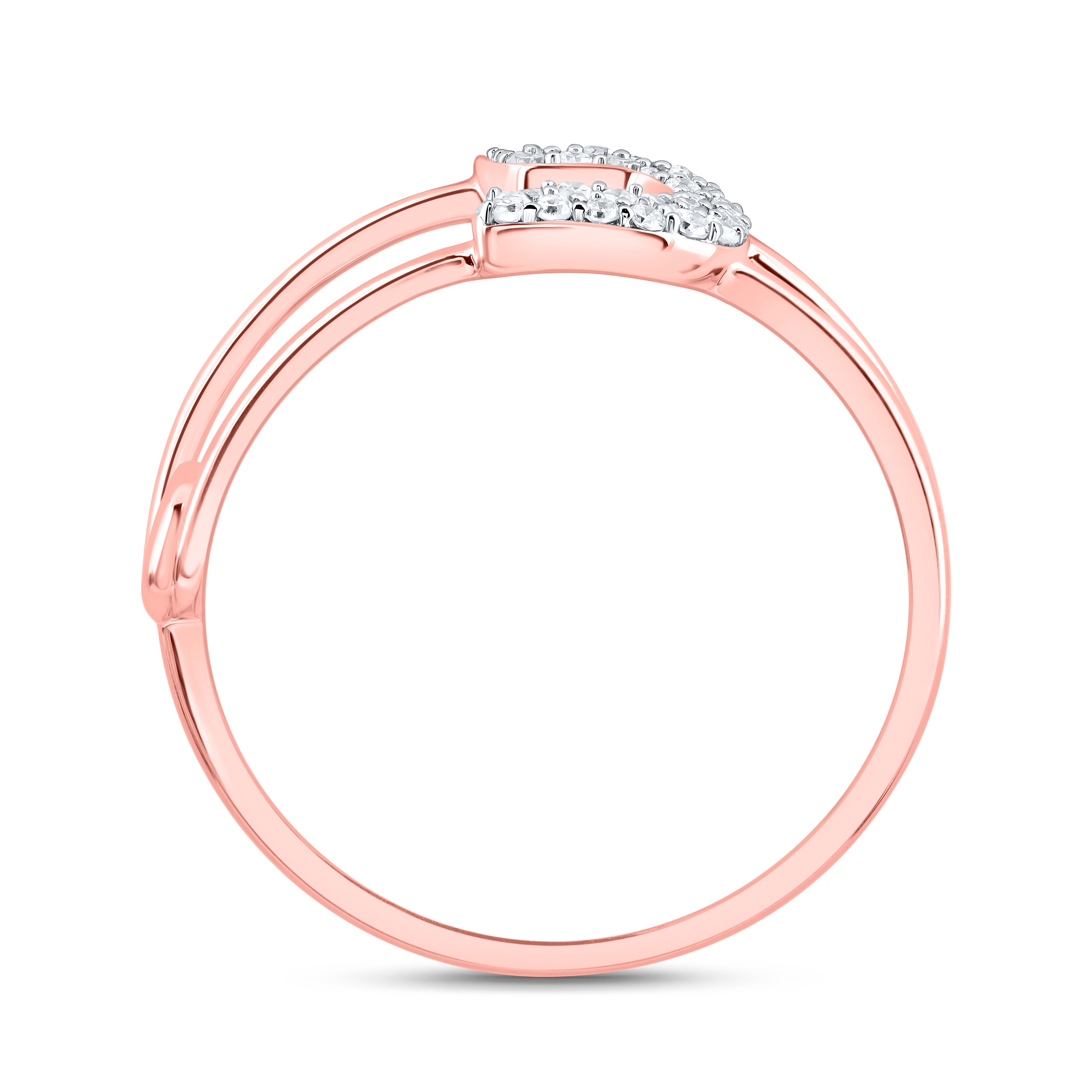 1/8Ctw-Dia Cn Fashion Safety Pin Ring (1.83 grams)