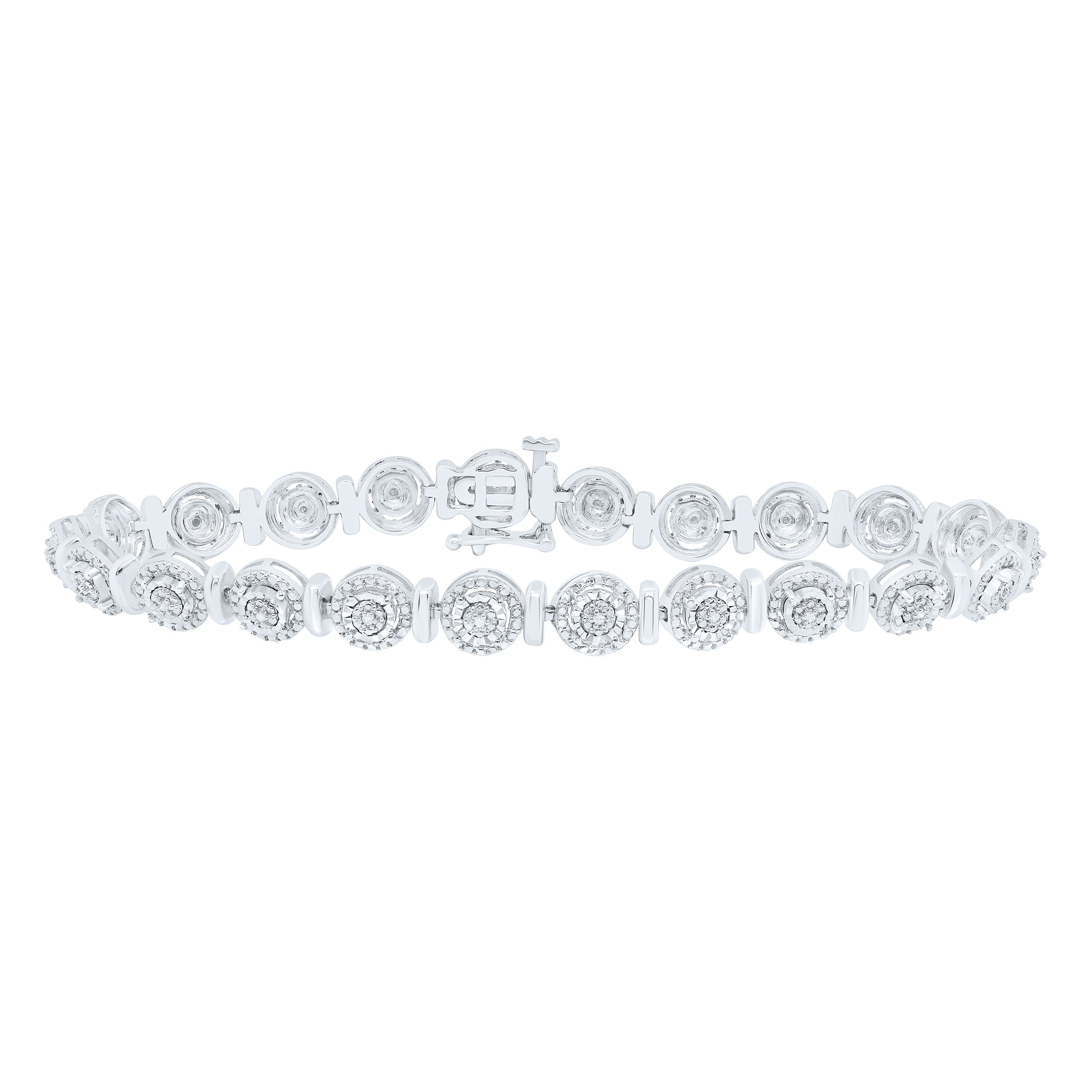 Sterling Silver 1/10Ctw-Diamond Gift Bracelet (7 Inch)