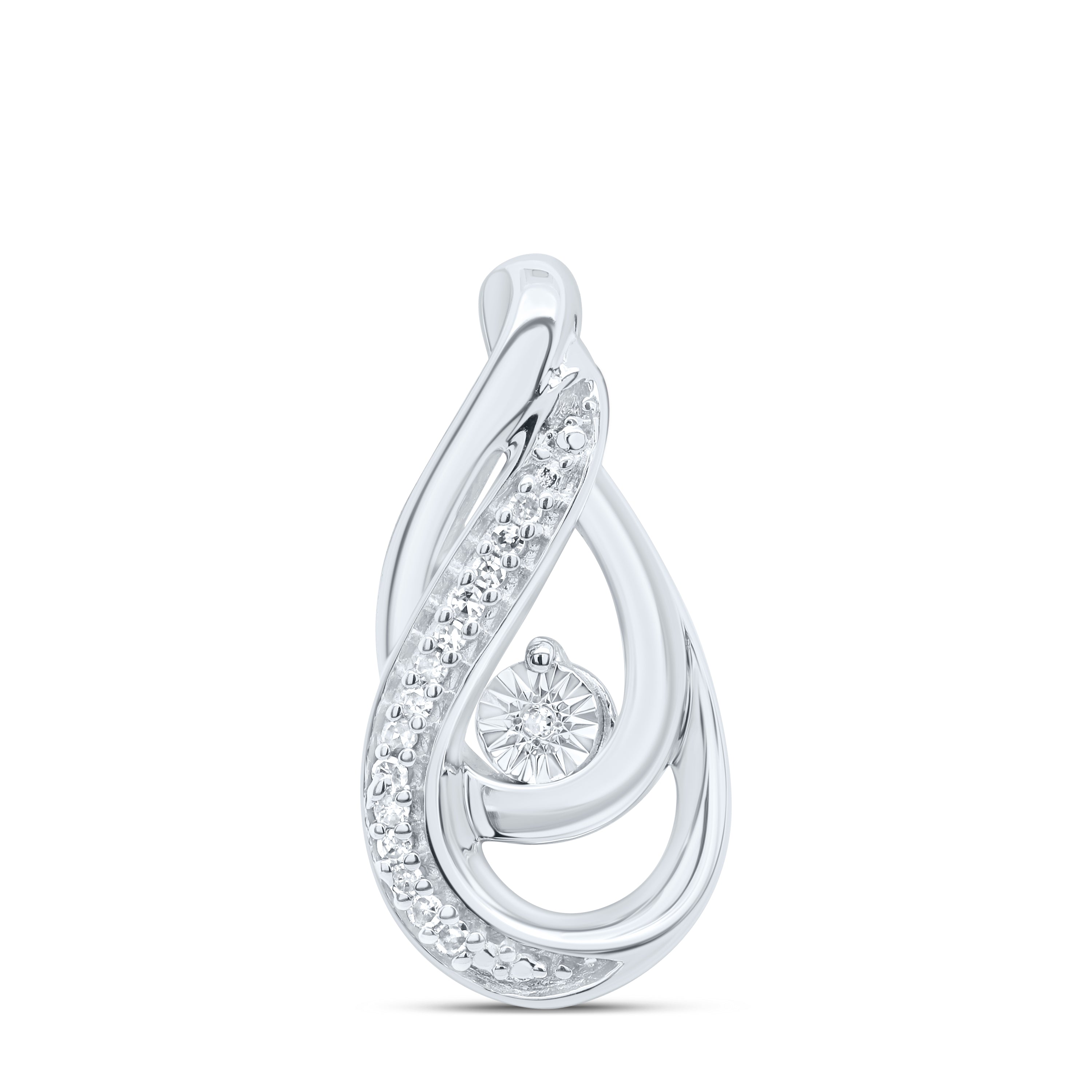 Sterling Silver 0.03Ctw-Diamond Gift Pendant