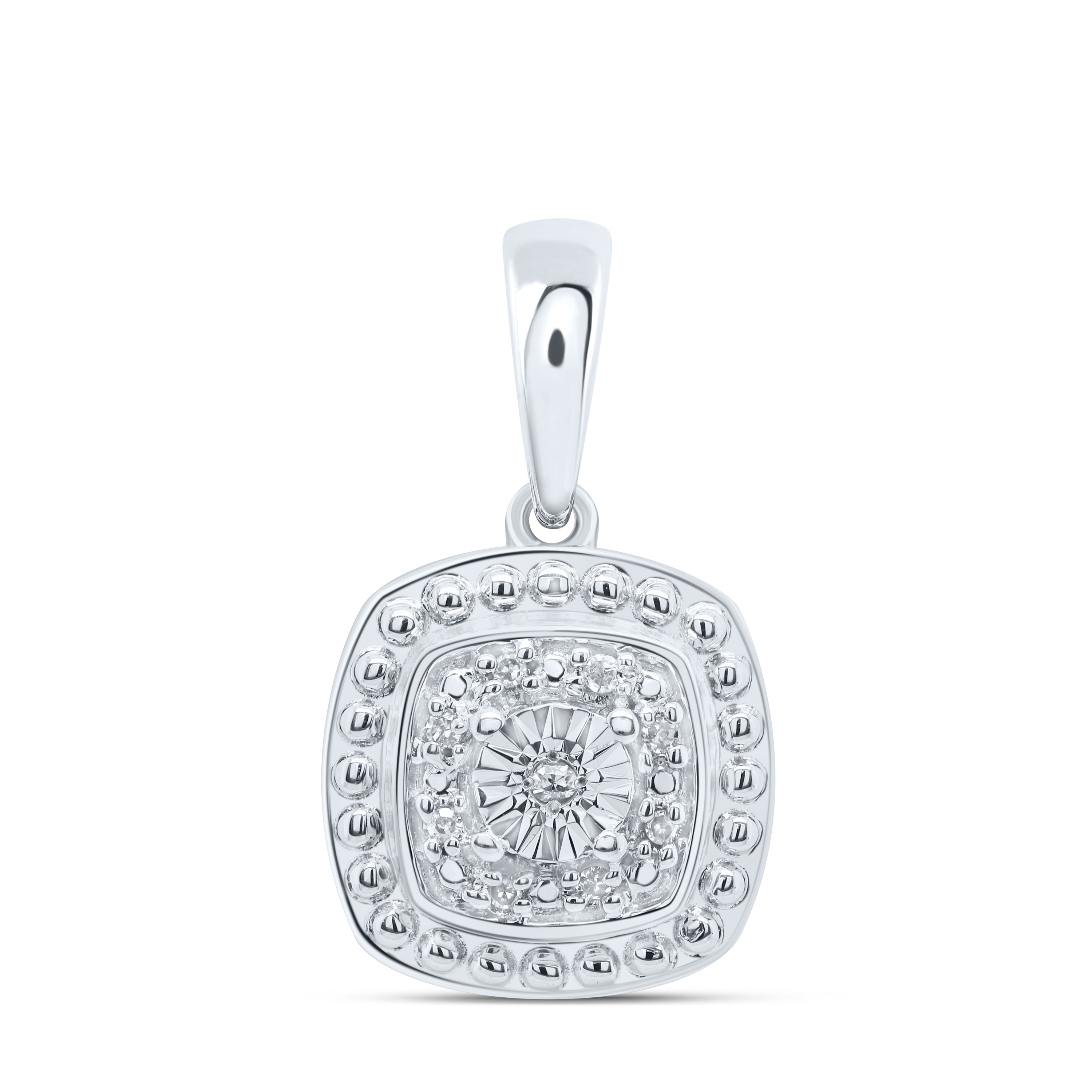 Sterling Silver 0.03Ctw-Dia P1 Gift Cushion Pendant