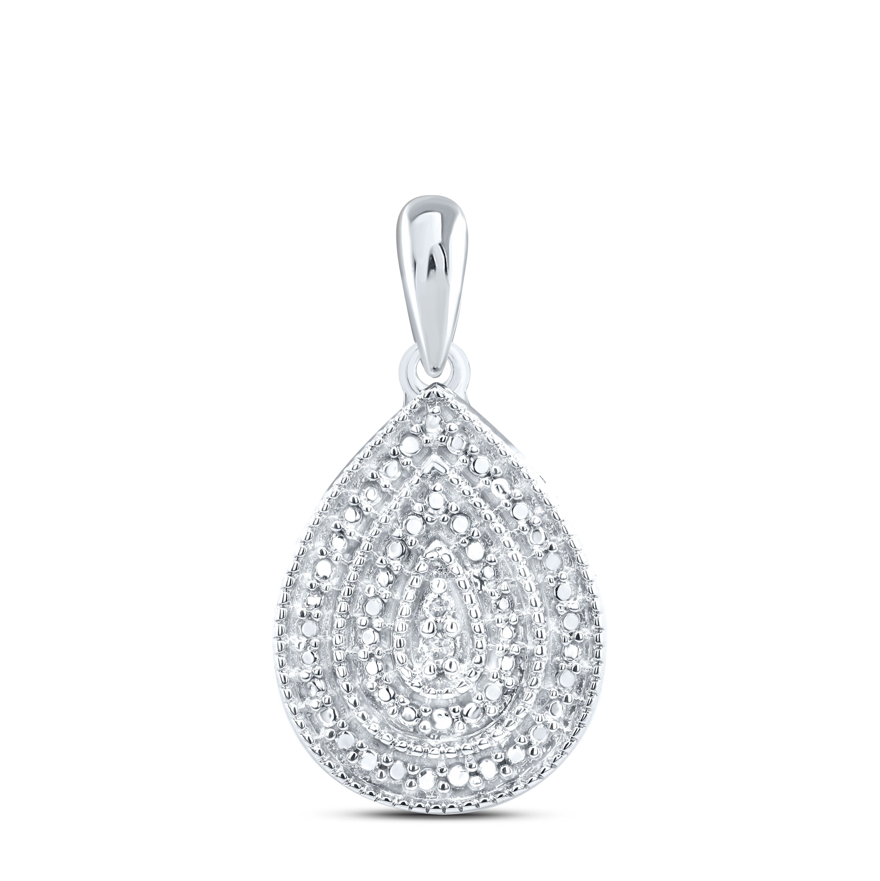 Sterling Silver 0.01Ctw-Dia P1 Gift Pear Pendant