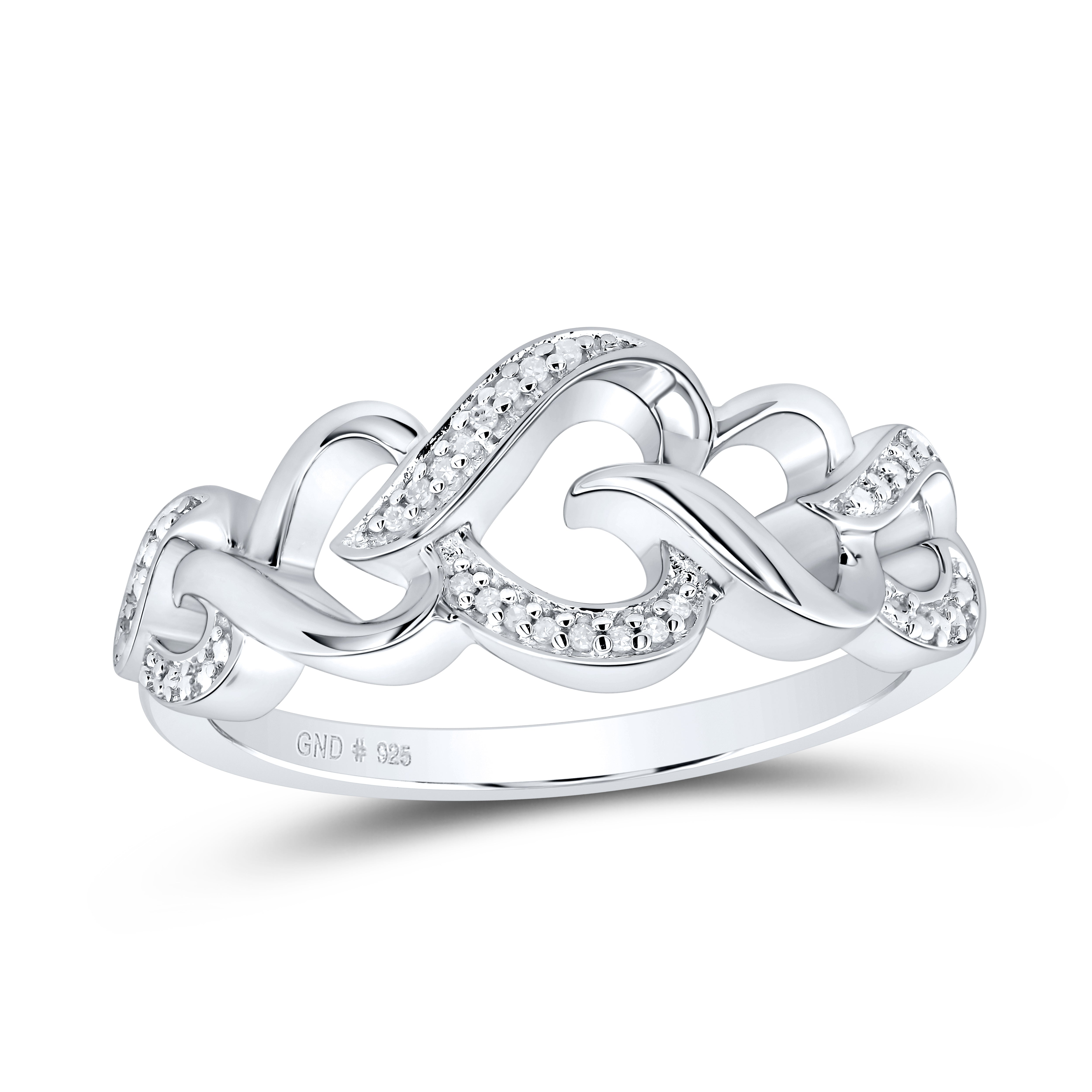 0.03Ctw-Nat Diamond Gift Heart Ring (3.05 grams)