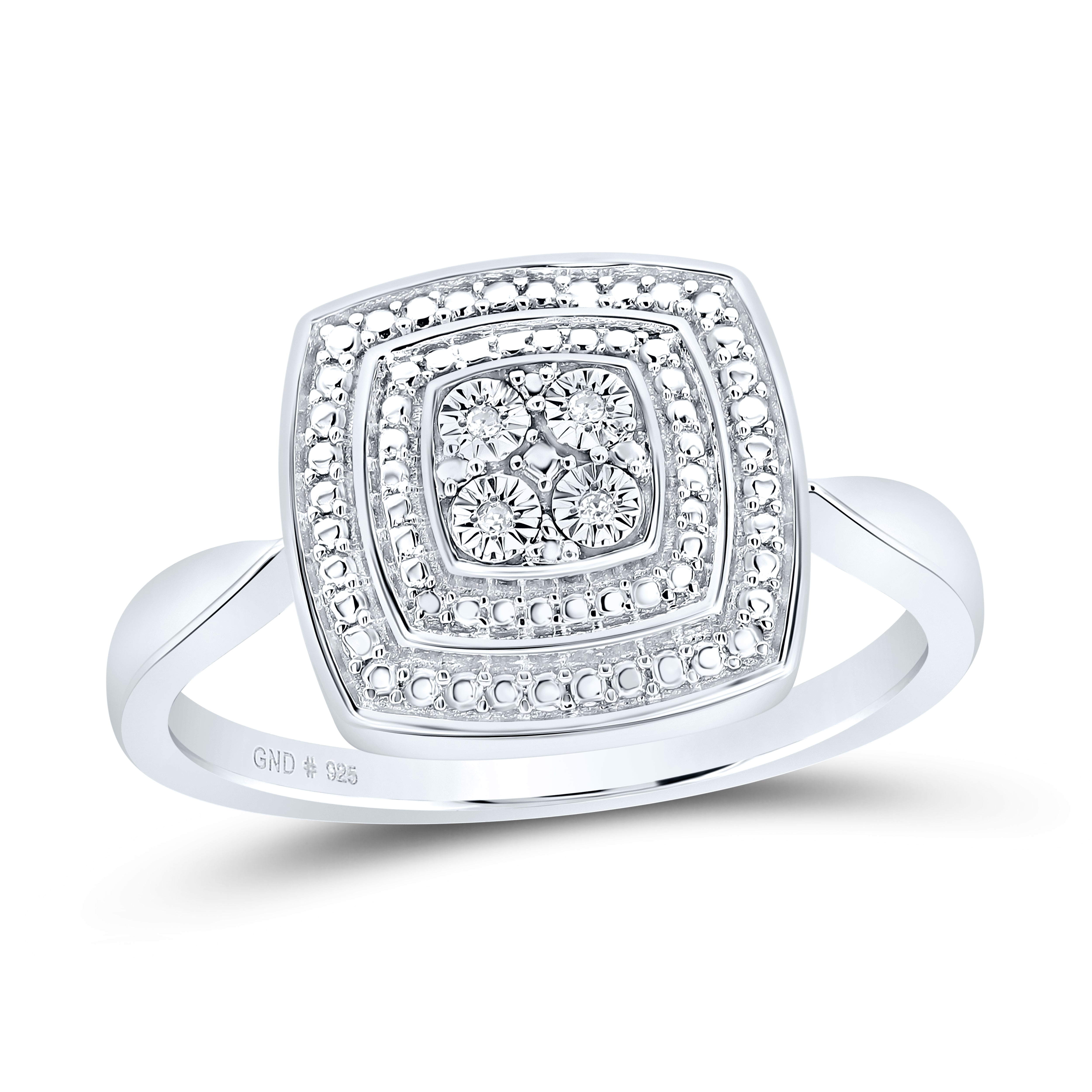 0.01Ctw-Nat Diamond Gift Cushion Ring (2.93 grams)