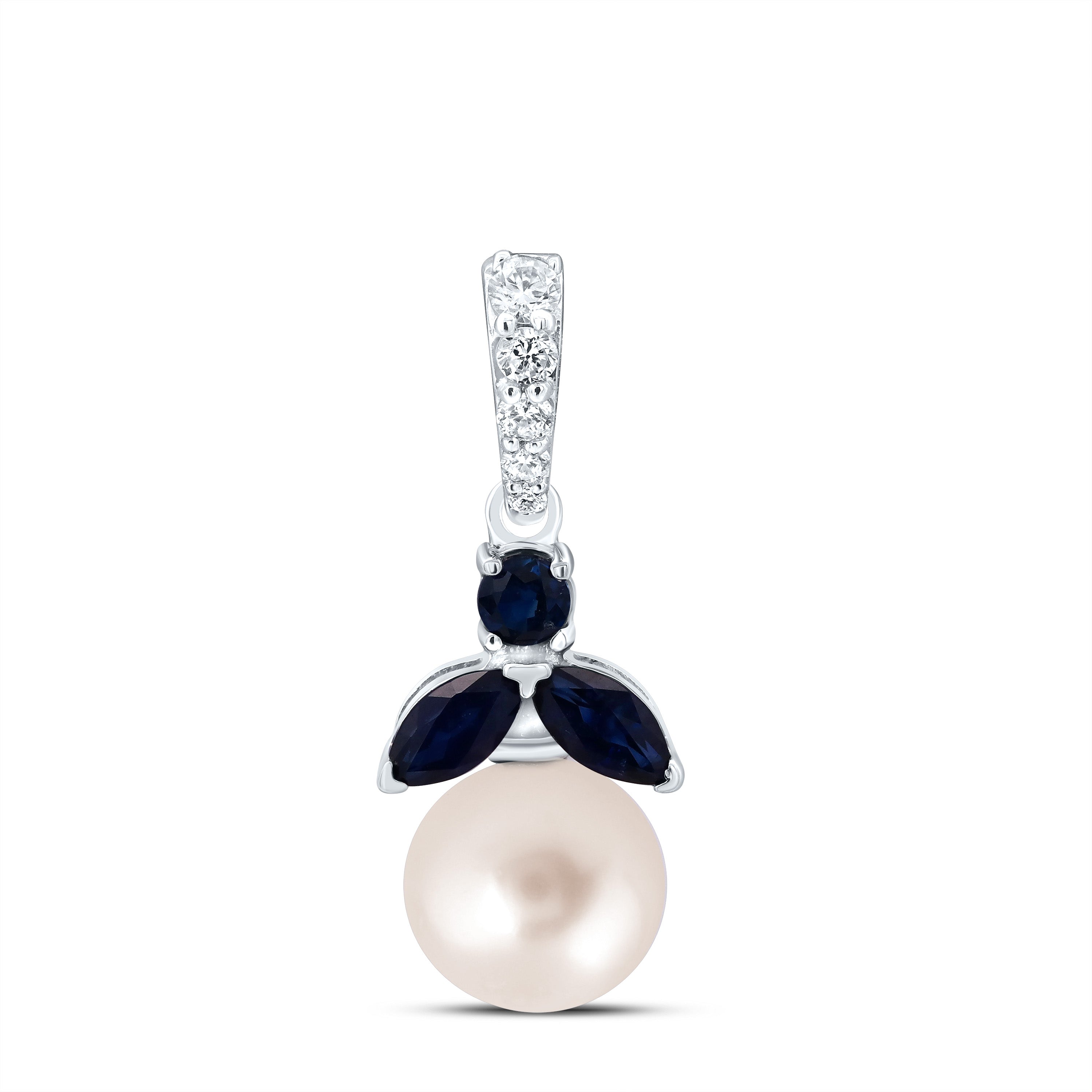 1/20Ctw-Dia Ana M 1/5 Bs, 6Mm-Pearl Nat Gem Pendant (0.444733 grams)