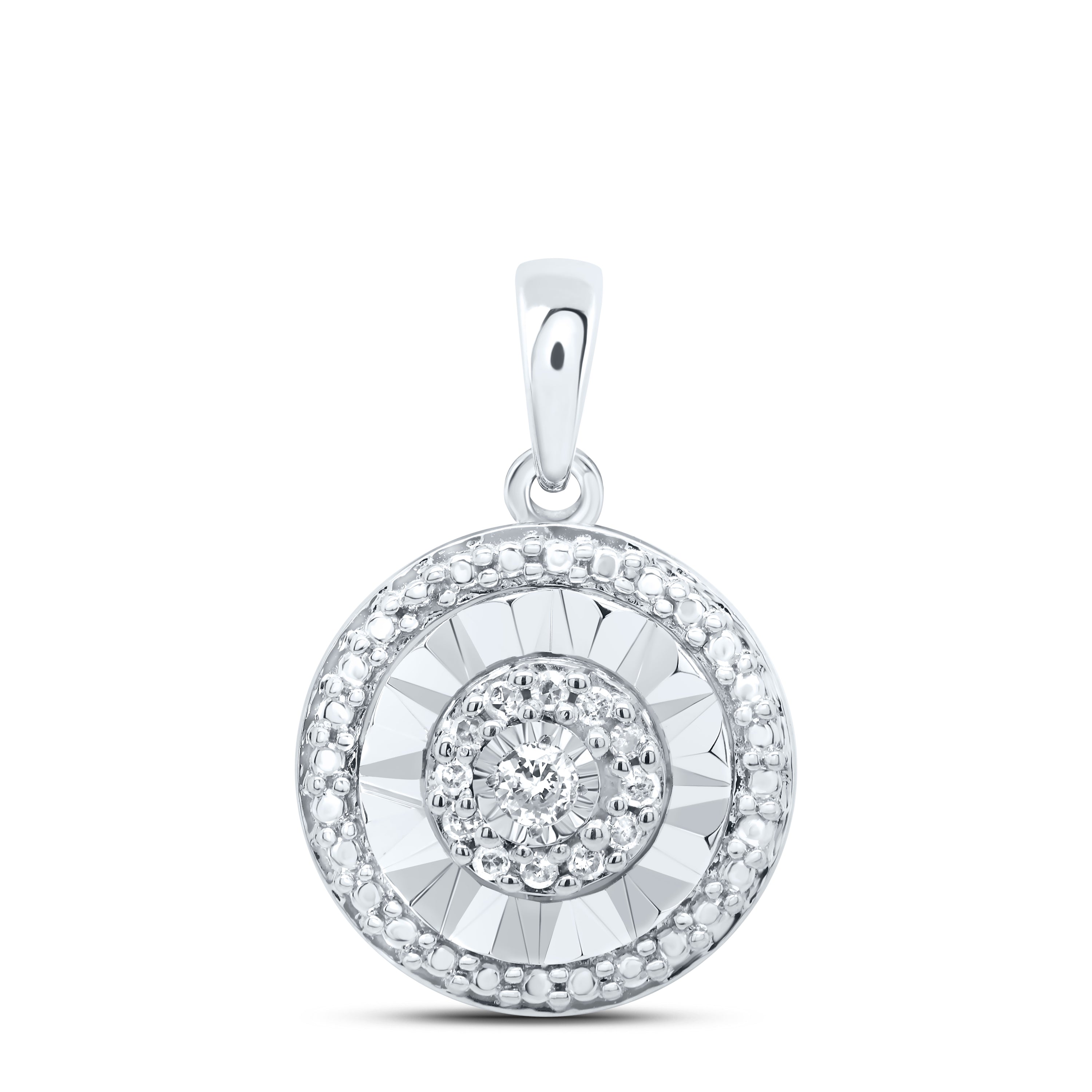 Sterling Silver 1/12Ctw-Dia P1 Gift Round Pendant