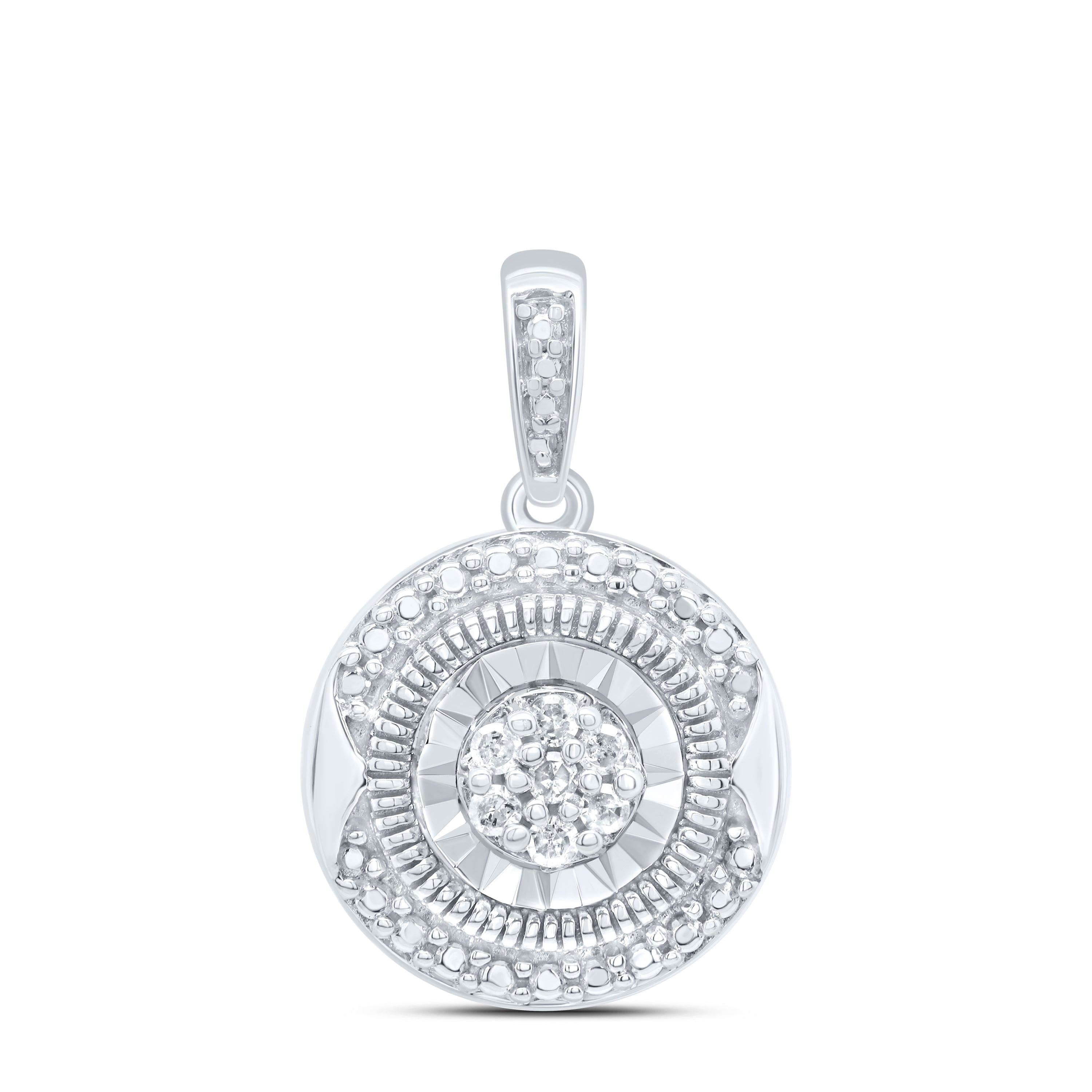 Sterling Silver 1/20Ctw-Dia P1 Gift Round Pendant