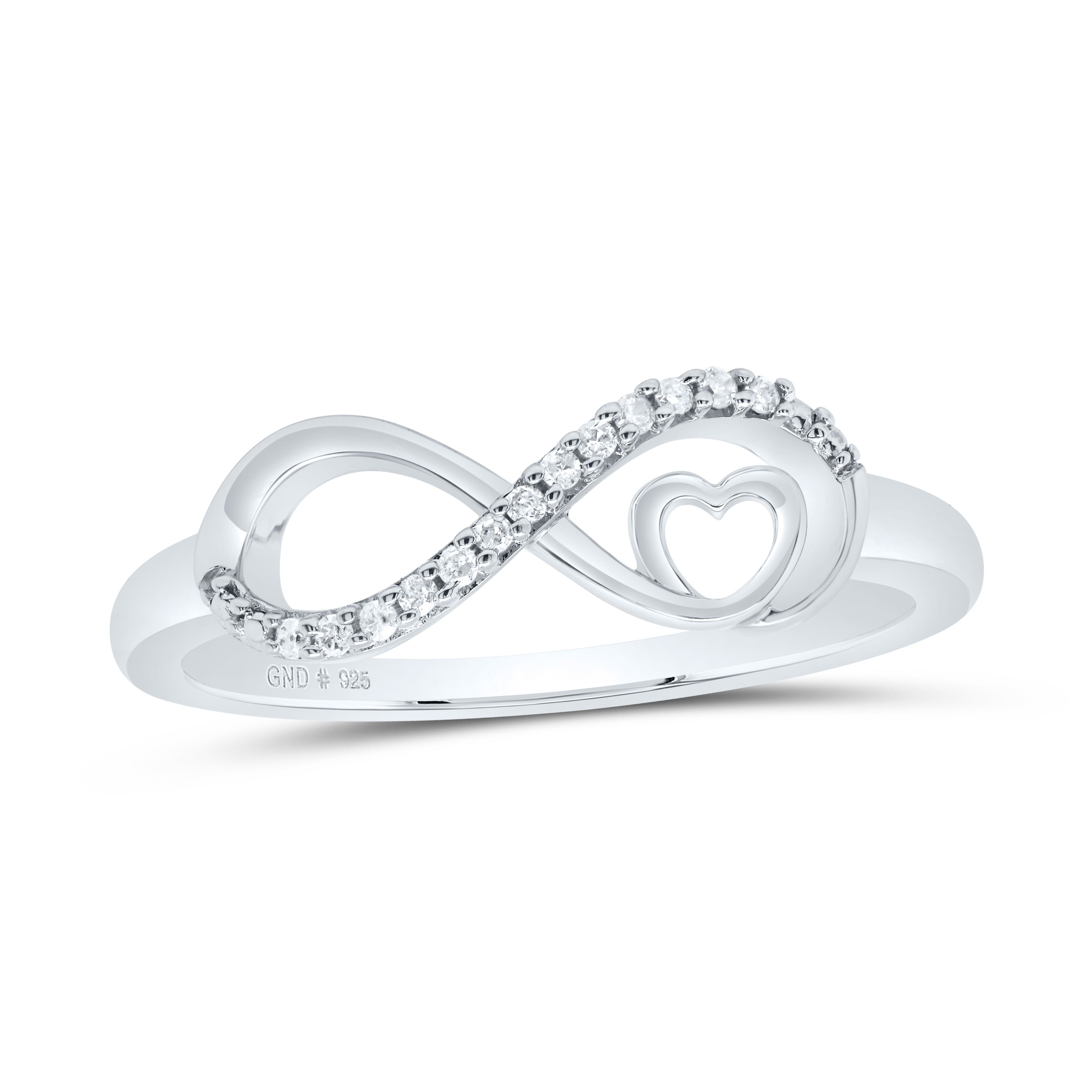 1/20Ctw-Nat Dia P1 Gift Heart Infinity Ring (2.08 grams)