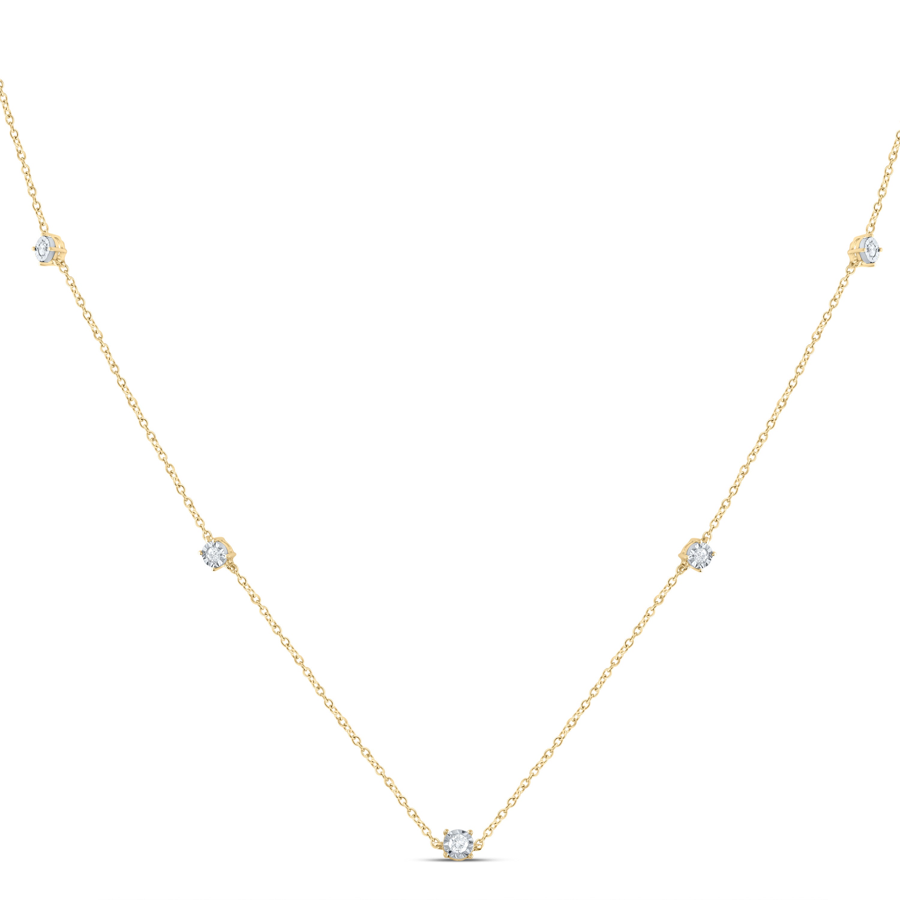14Kt Gold 1/6Ctw-Diamond Fashion Necklace (18 Inch)
