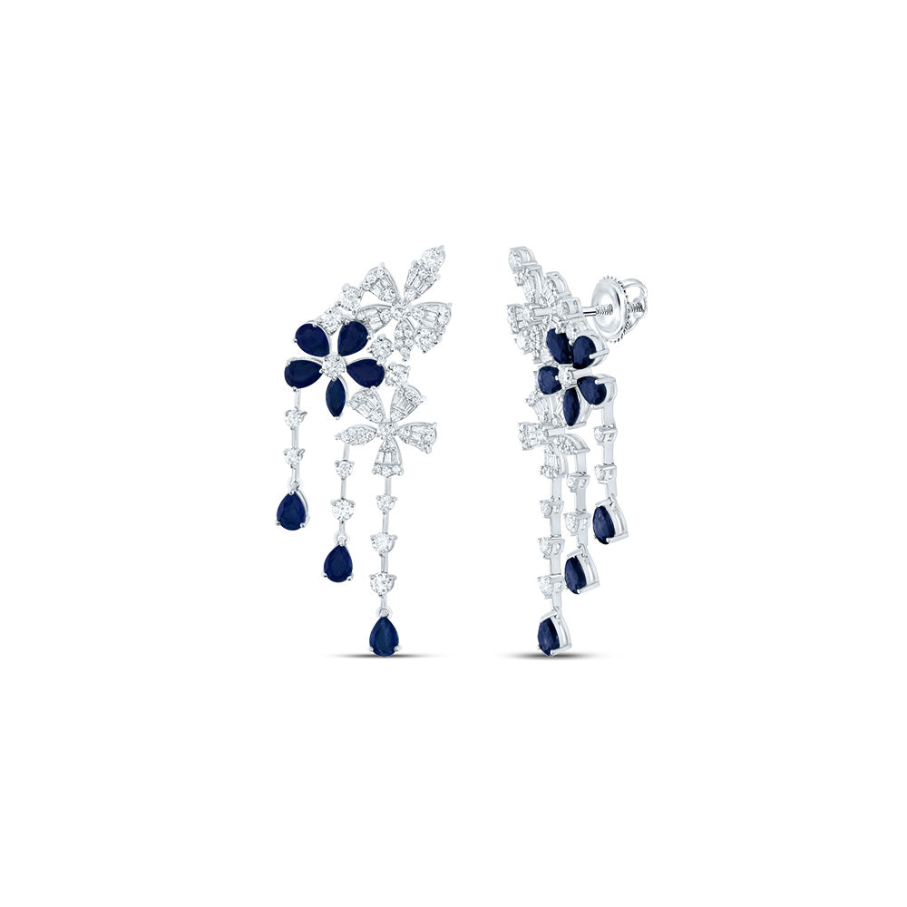 2 5/8Ctw-Nat Dia Ana M 1/3Ctw Mq-Bs, 5Ctw Ps-Bs Nat Gem Earring