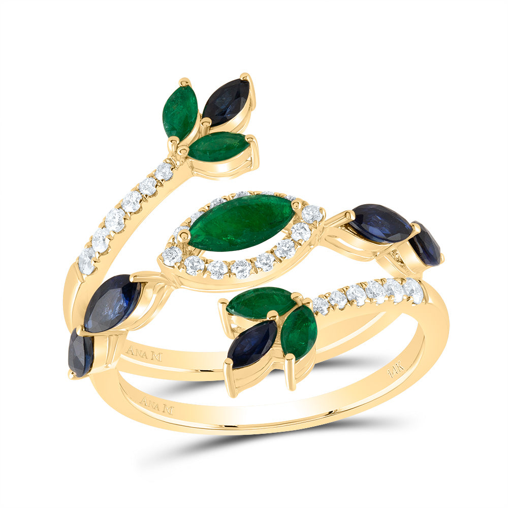 1/4Ctw-Nat Dia Ana M 5/8Ctw Mq-Em, 1Ctw Mq-Bs Nat Gem Ring (3.67 grams)