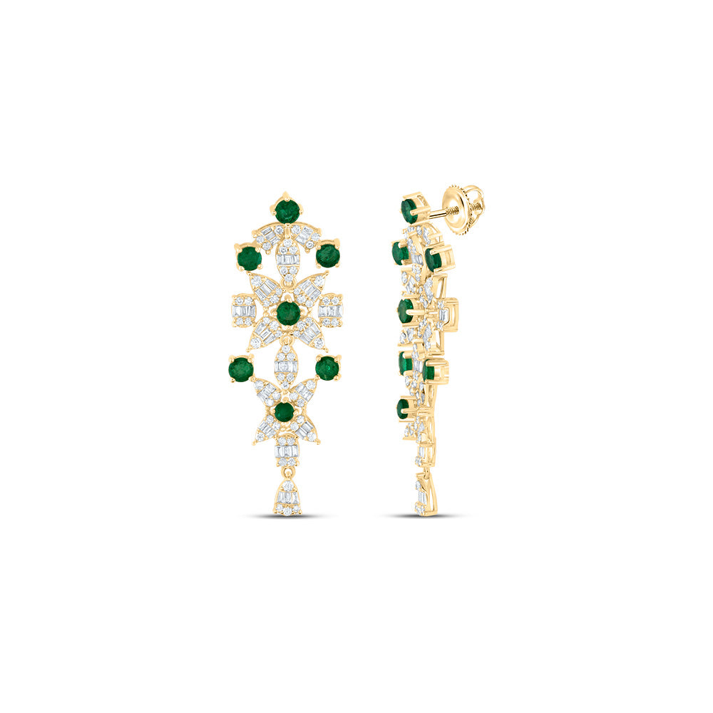 1 1/3Ctw-Nat Dia Ana M 1 5/8Ctw Rd-Em Nat Gem Earring