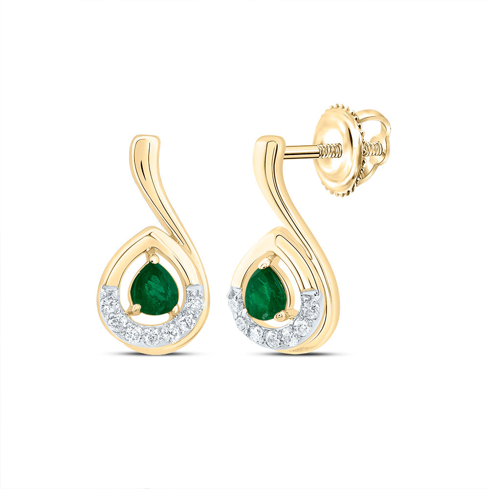 1/20Ctw-Nat Dia Cn 3X2.6Mm Ps-Em Nat Gem Fashion Earring