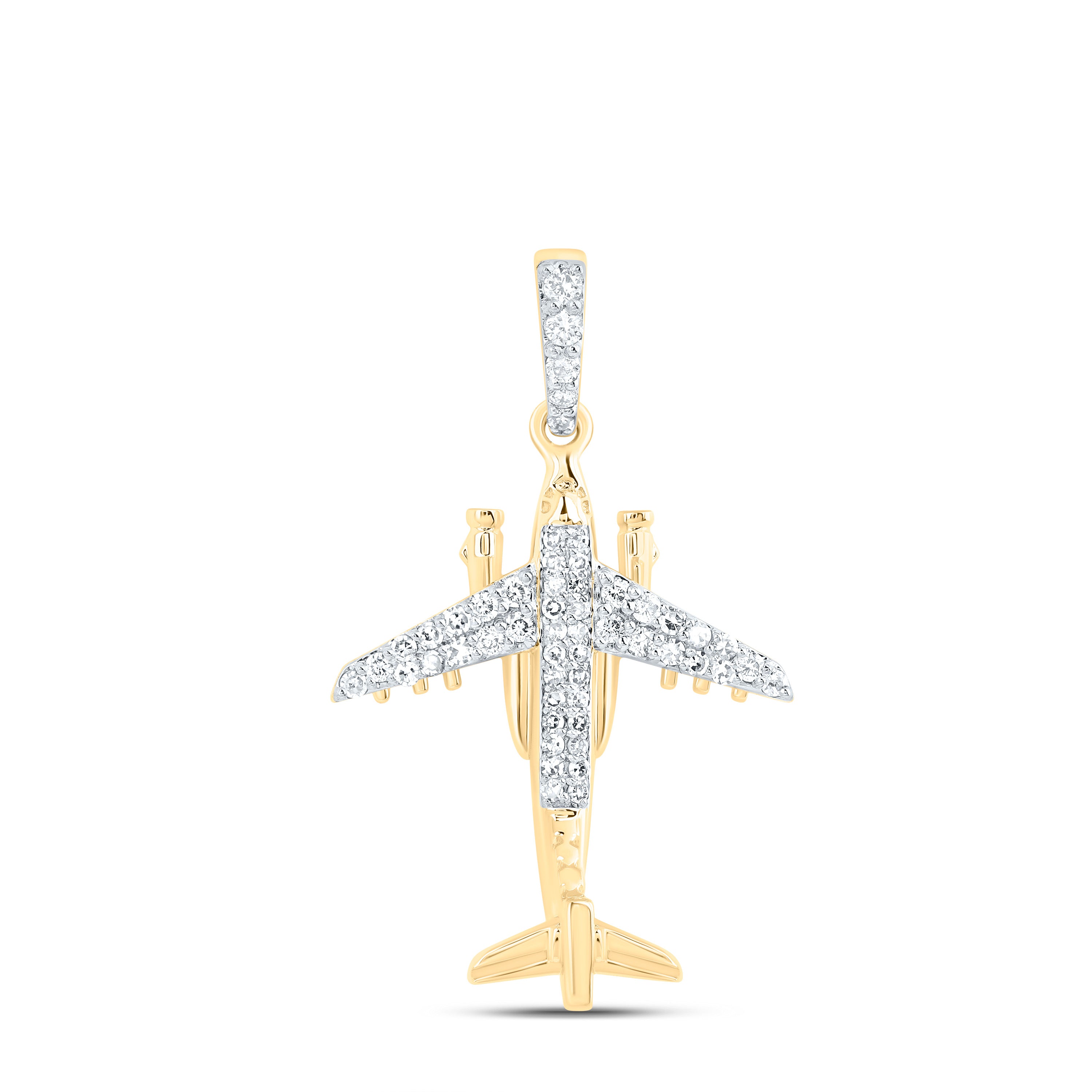 10Kt Gold 1/3Ctw-Diamond Flight Fashion Pendant