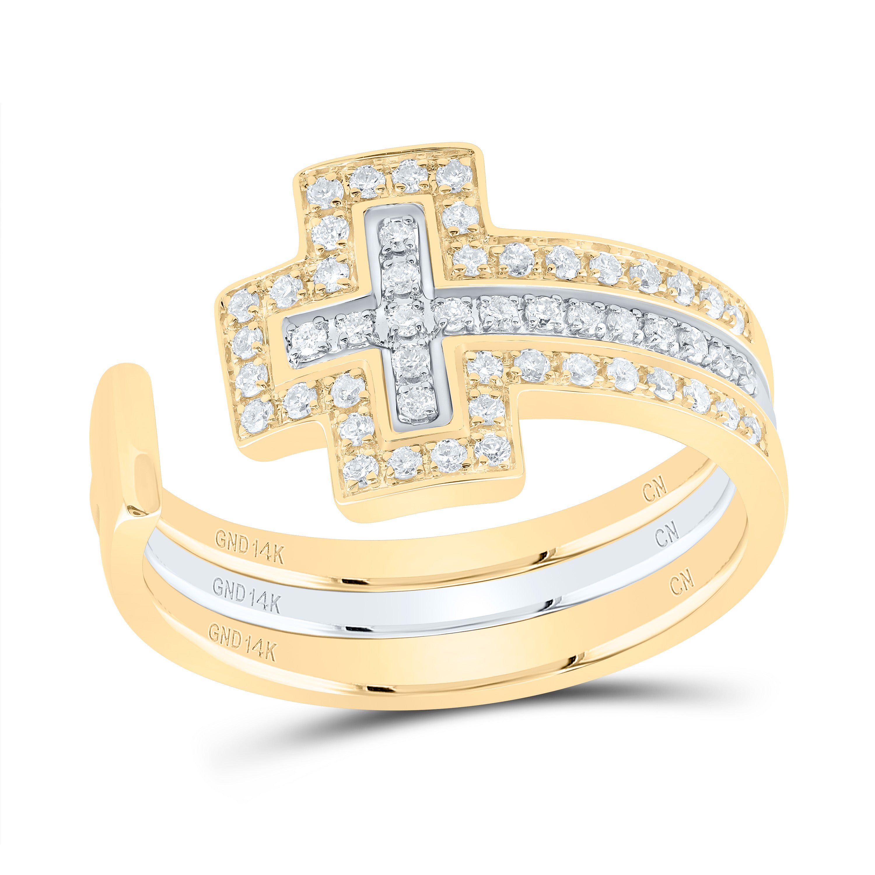 1/4Ctw-Nat Dia Cn Gift Cross Ring (4.61 grams)