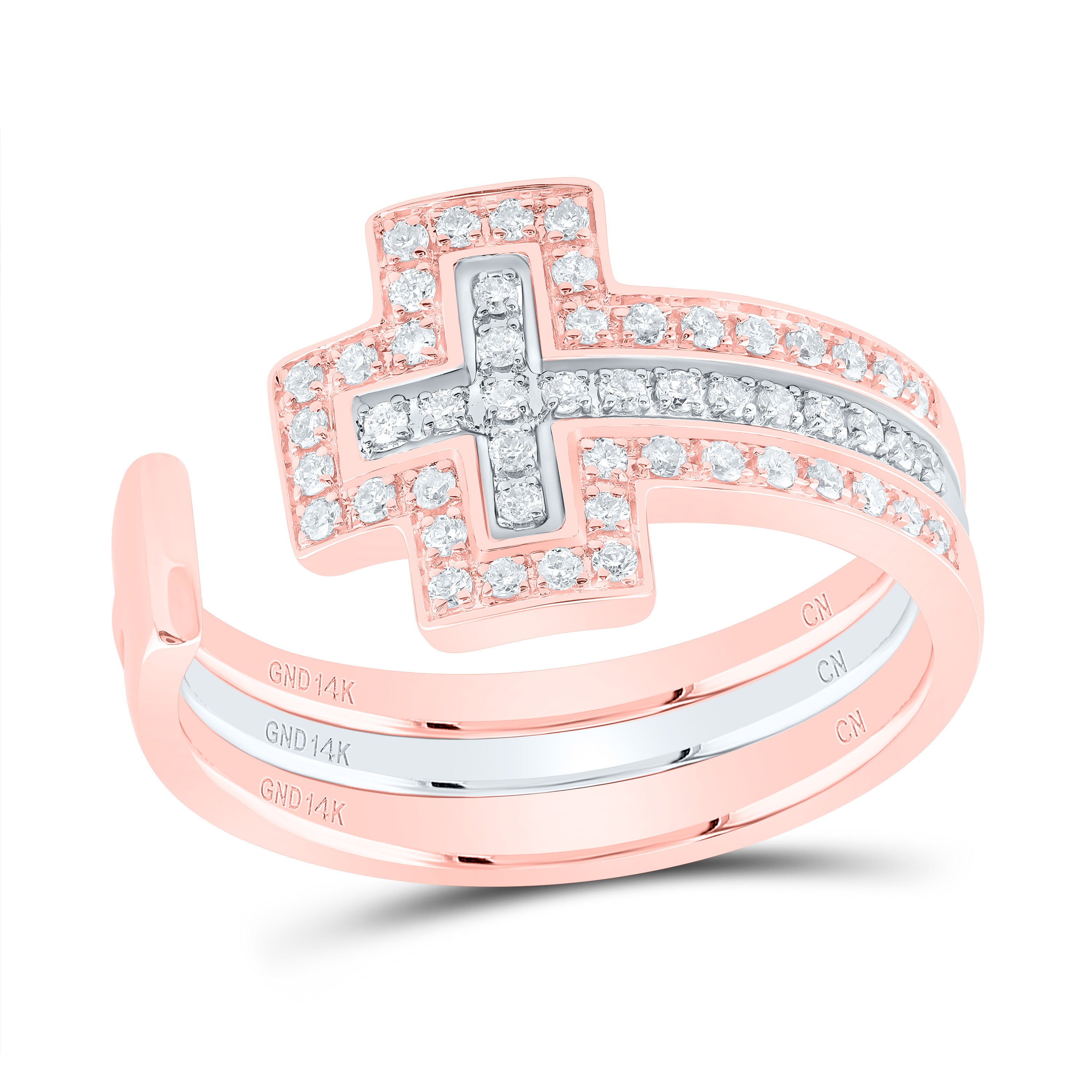 1/4Ctw-Nat Dia Cn Gift Cross Ring (4.82 grams)