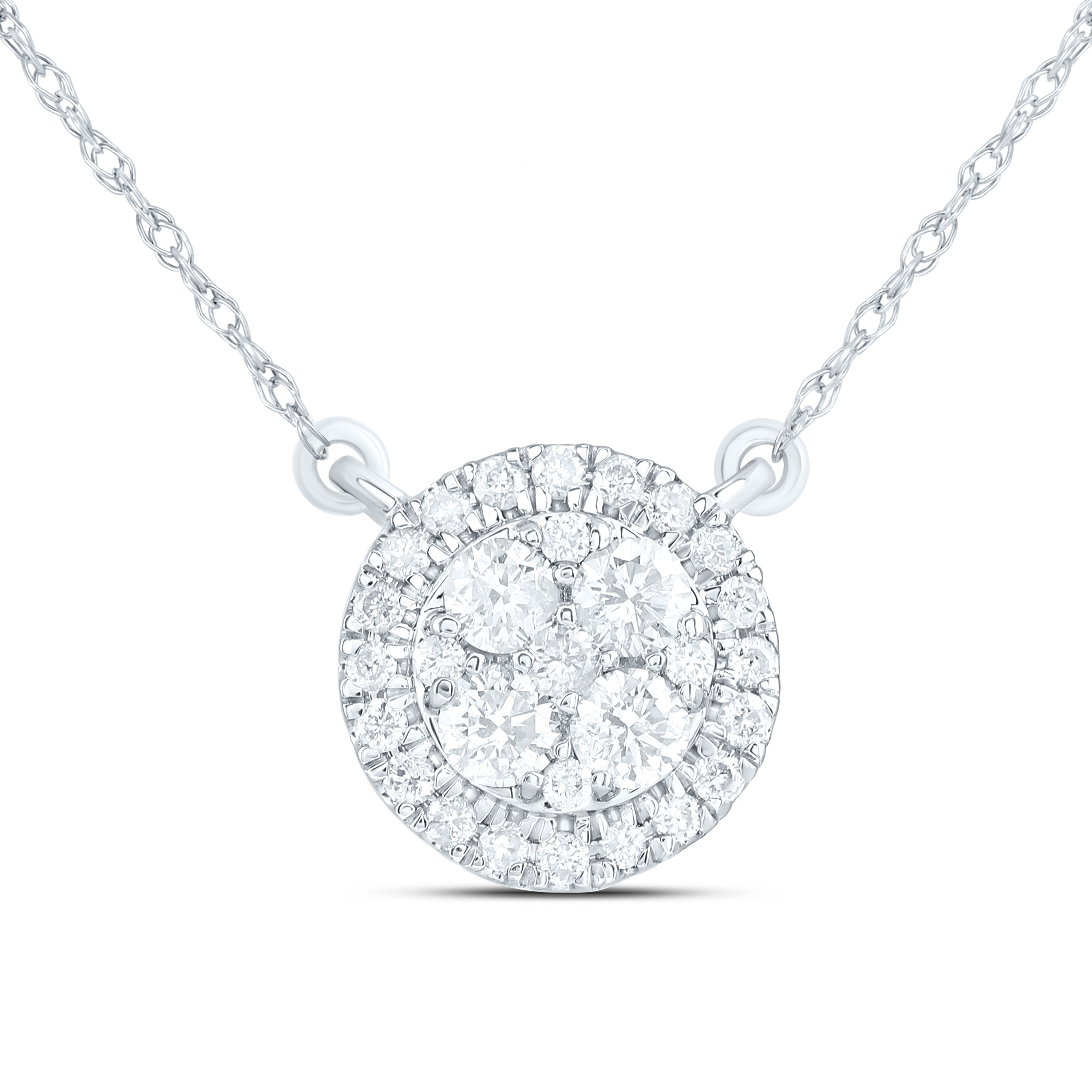 14Kt Gold 1/3Ctw-Diamond Fashion Round Necklace (18 Inch)