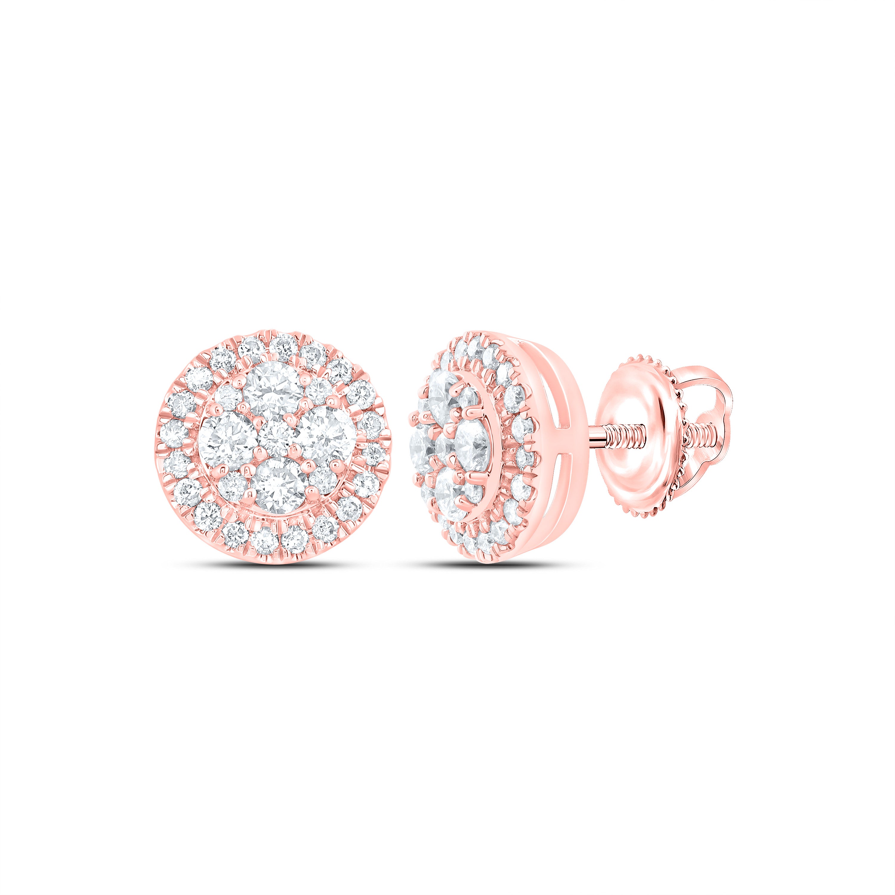 1/2Ctw-Nat Dia Cn Fashion Round Stud Earring
